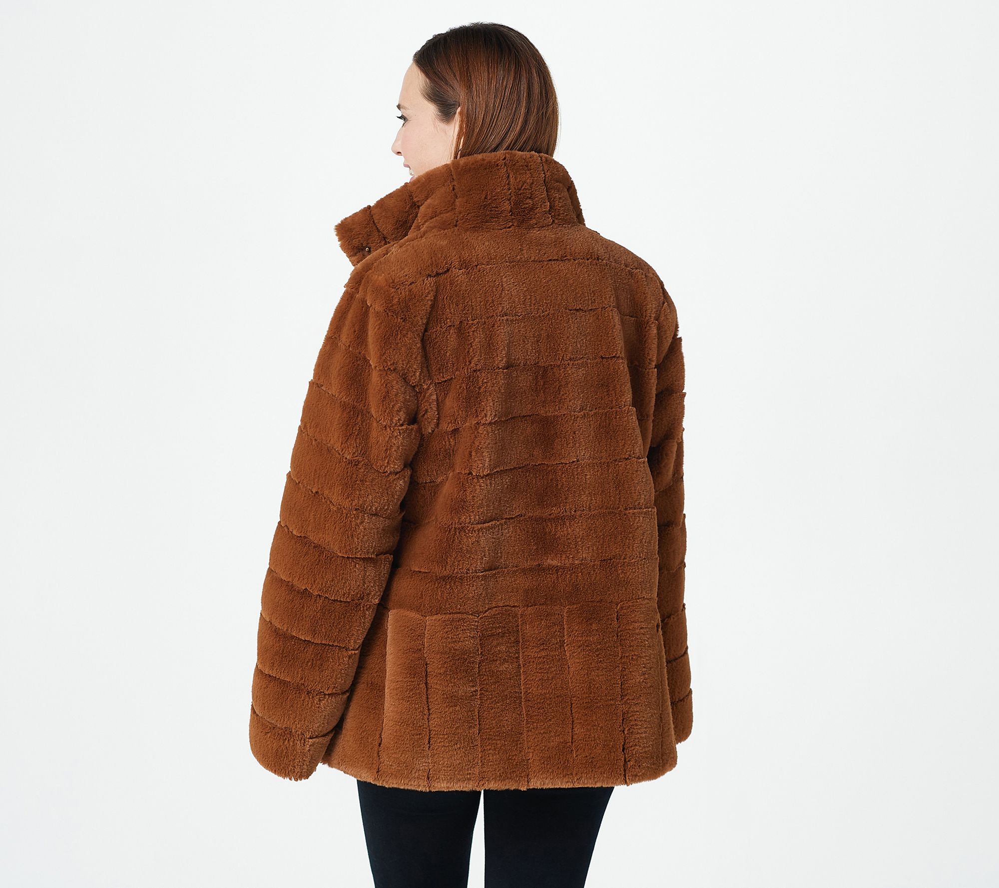 Dennis Basso Fake Fur Coat light orange-brown casual look Fashion Coats Fake Fur Coats 