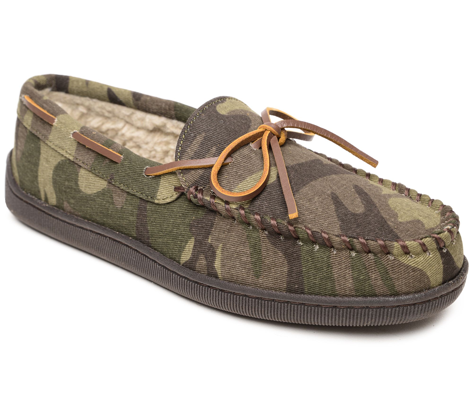Minnetonka Men's Pile-Lined Hardsole Moccasins