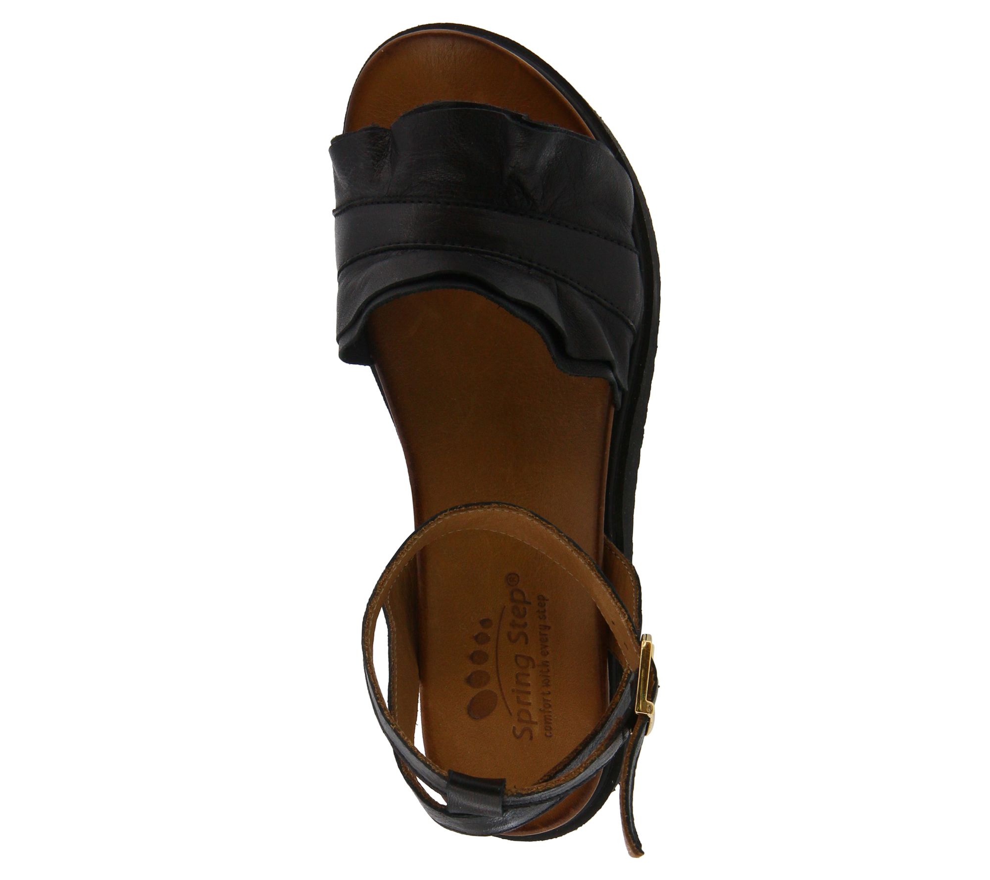 Spring Step Leather Ankle Strap Sandals - Menia - QVC.com