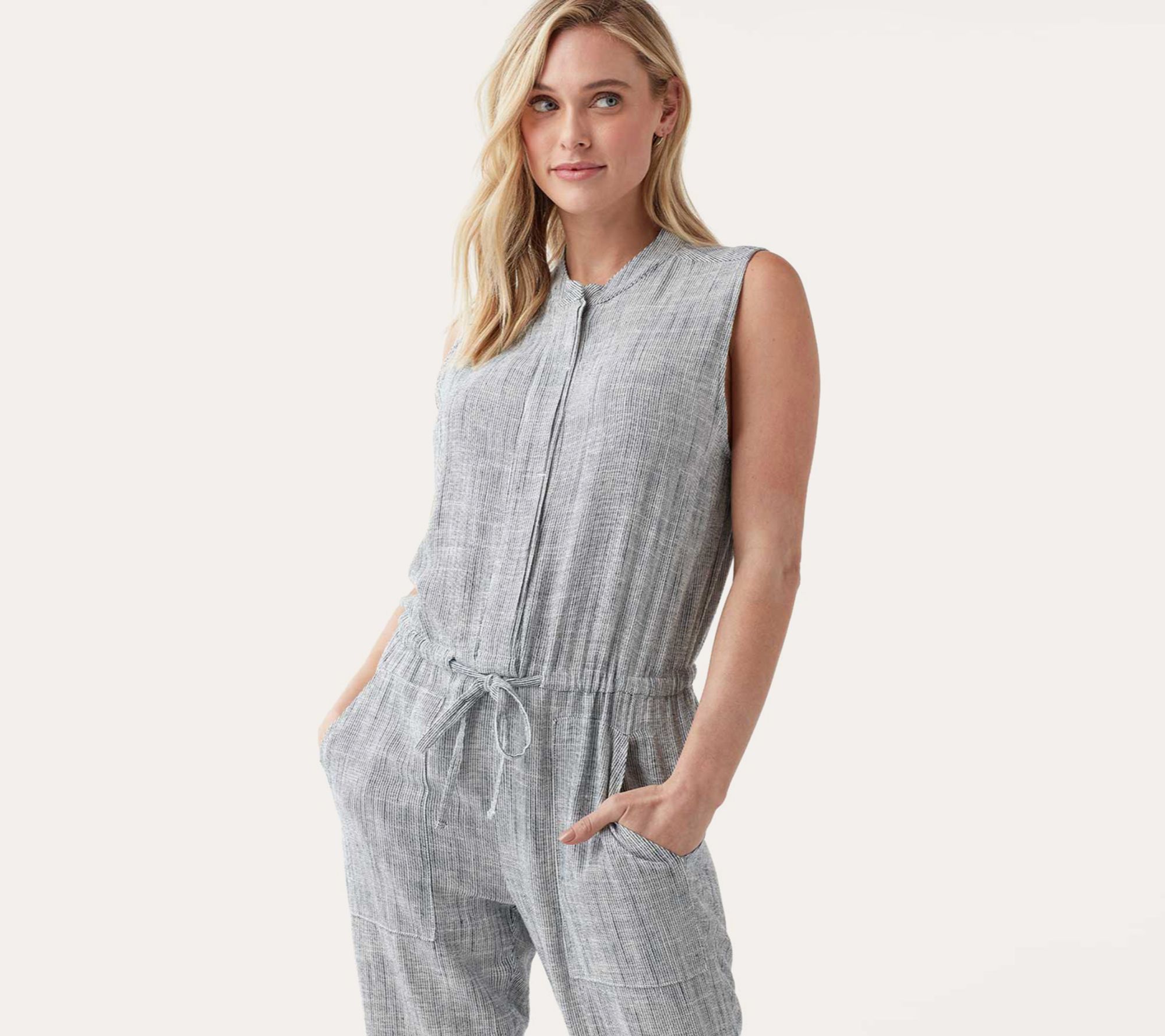 Splendid Sleeveless ButtonUp Jumpsuit Brook