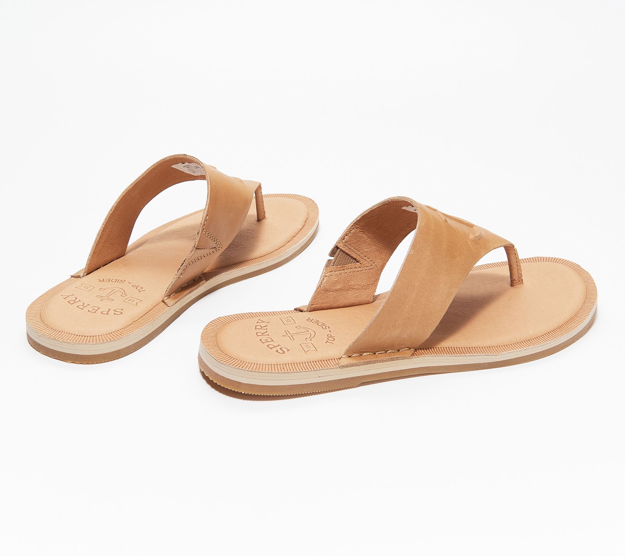 Sperry leather hot sale flip flops