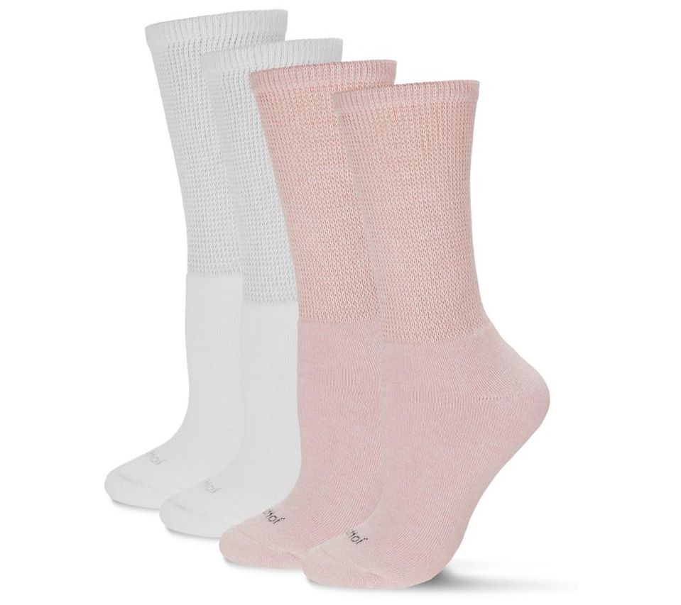 Wellfit by Memoi 2 Pair Diabetic Full CushionCrew Sock