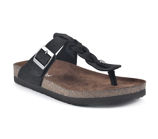 White Mountain Footbed Thong Sandals - Handle