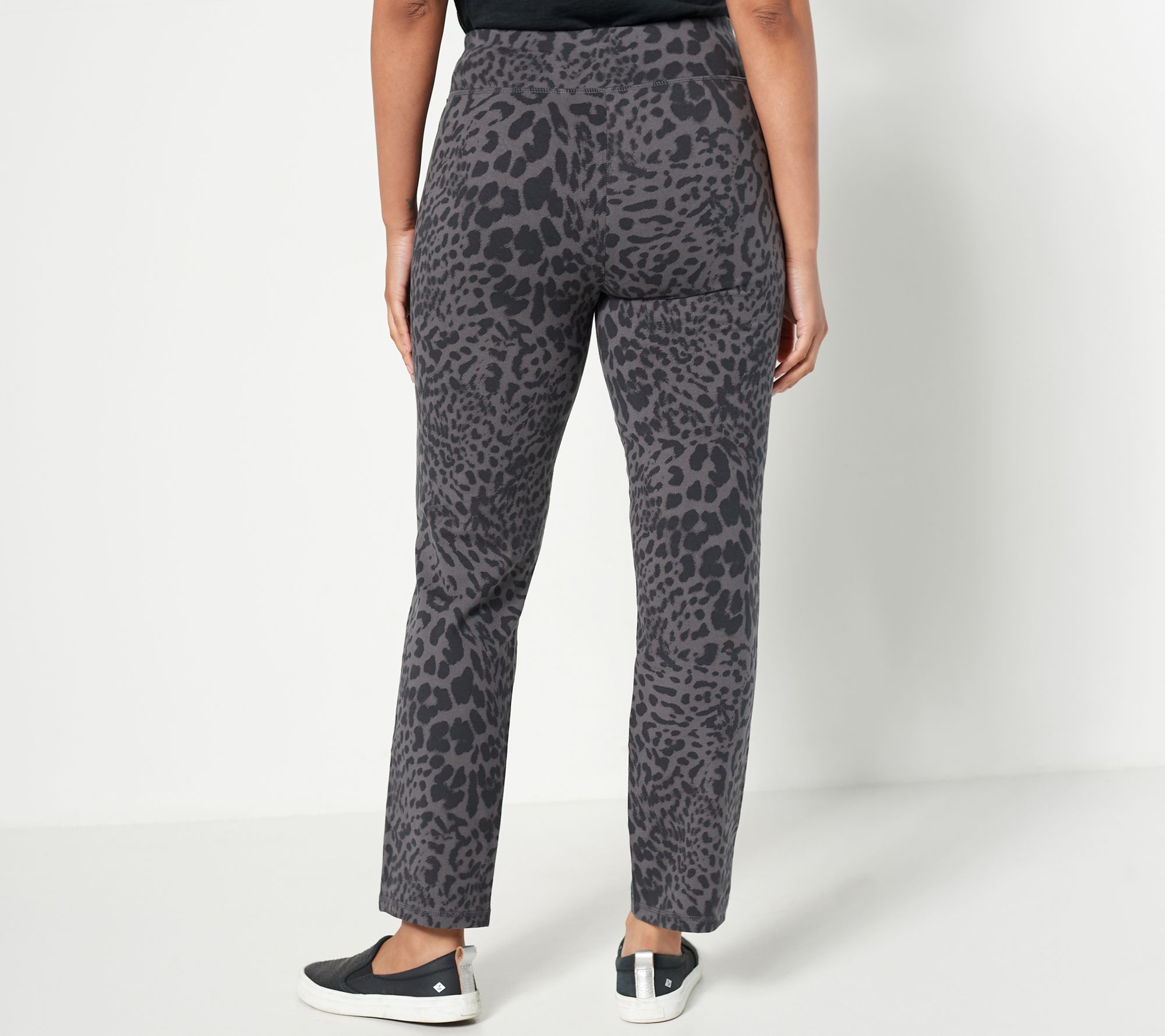 Susan Graver Weekend Petite Print or Solid Spandex Knit Slim Leg Pants ...