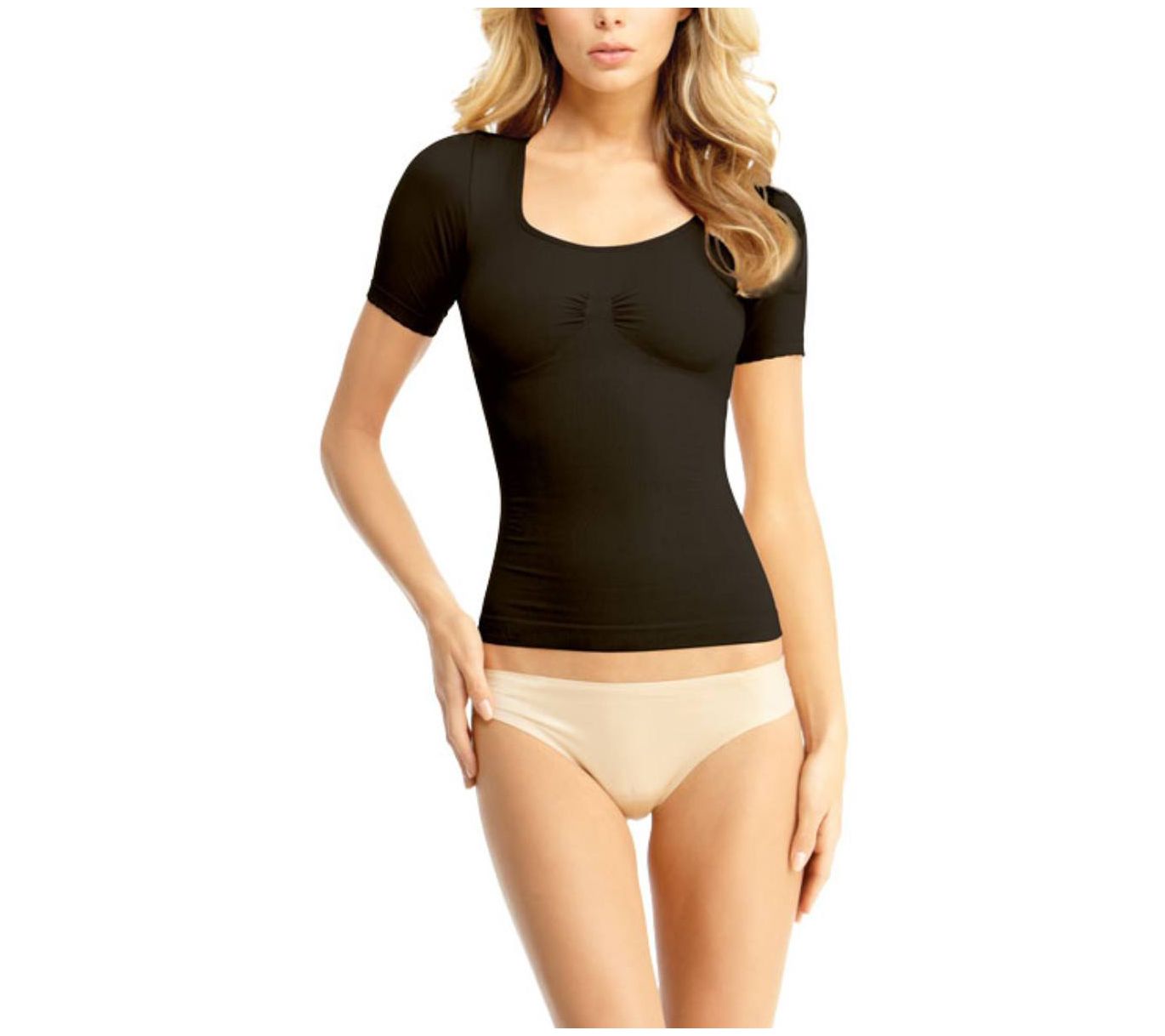 Memoi Short-Sleeve Thong Bodysuit Shaper 