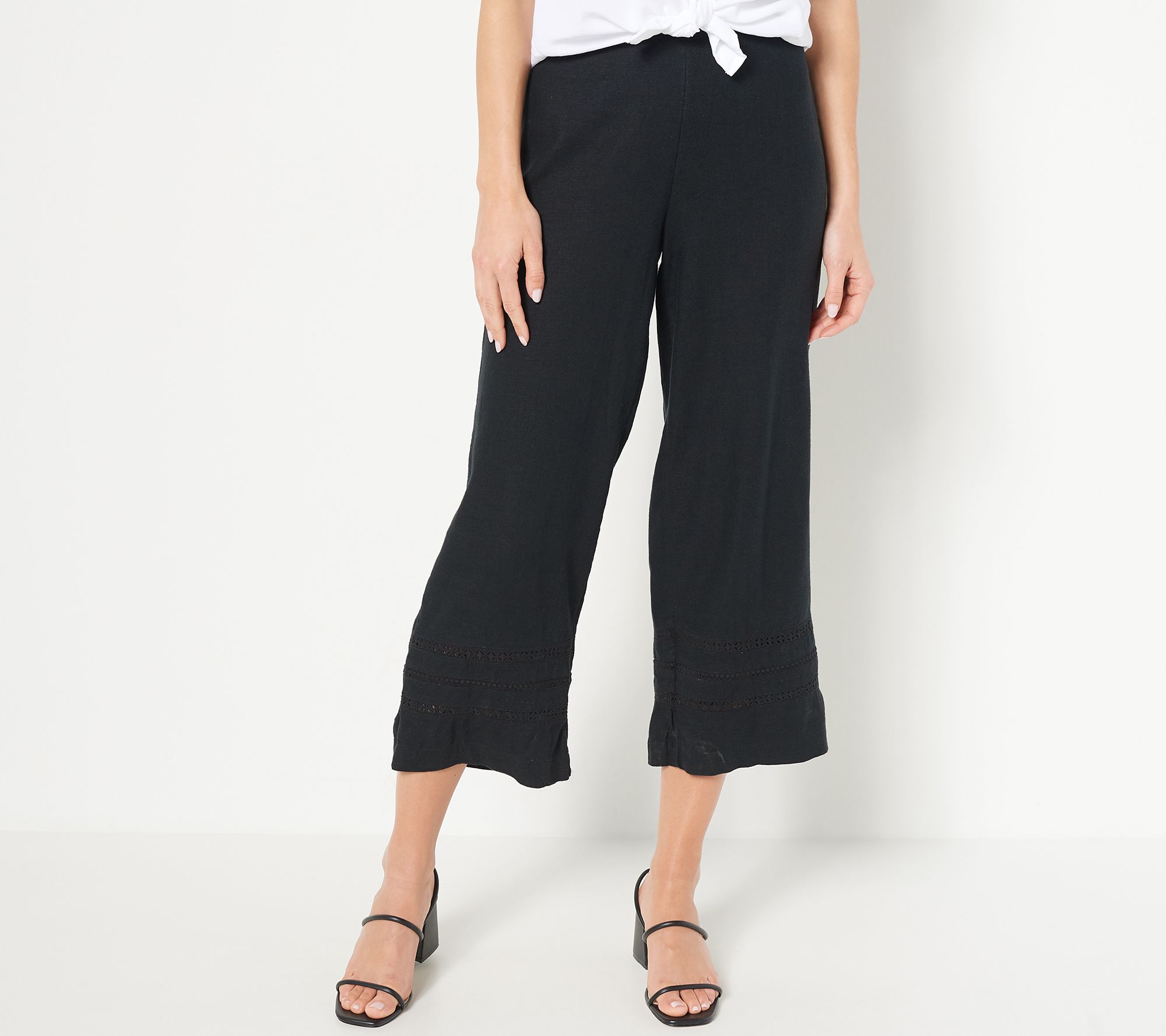 "As Is" Isaac Mizrahi Live Bridgehampton Tall Linen Blend Pants