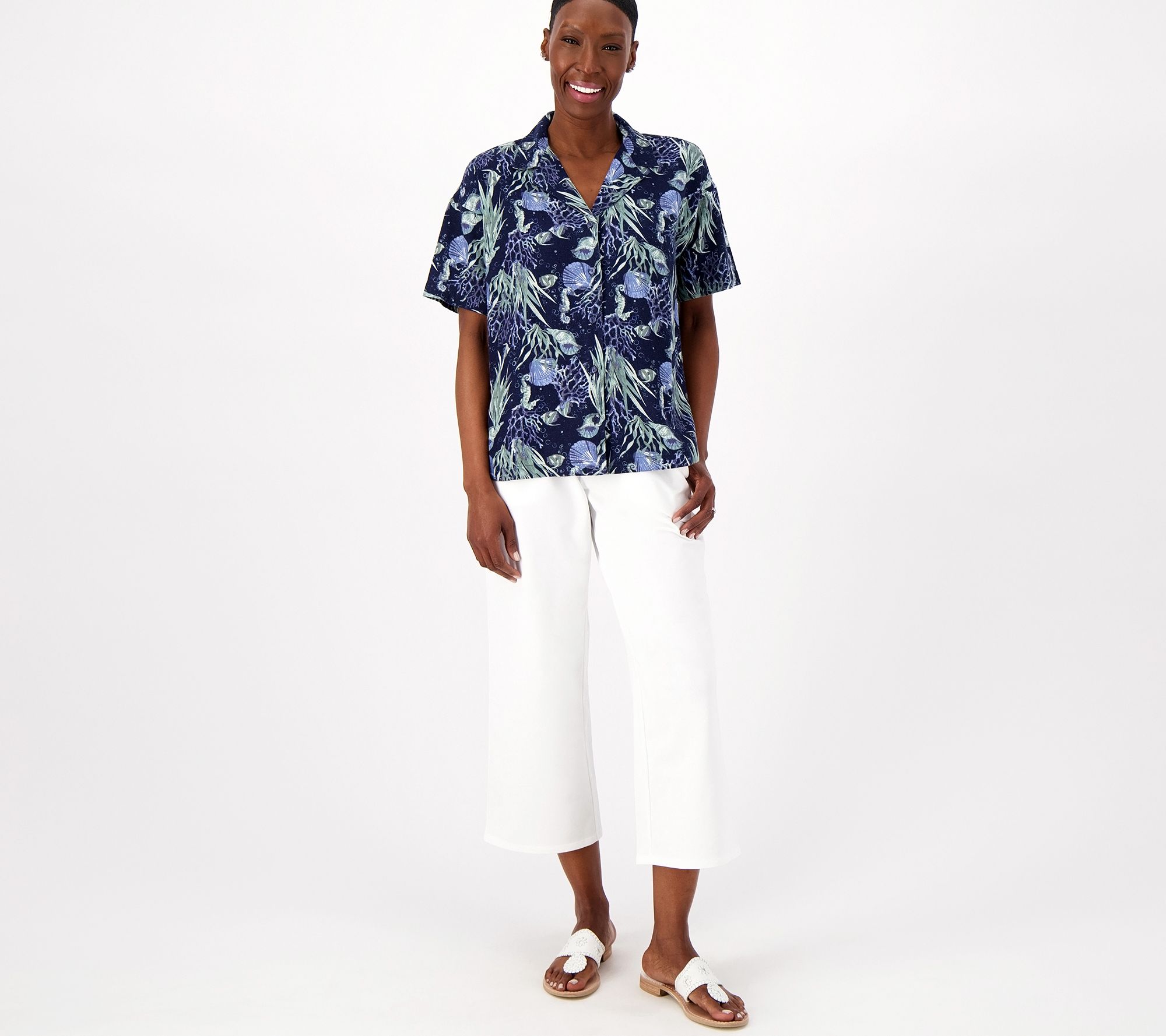 Isaac Mizrahi Live! Bridgehampton Linen Resort Shirt - QVC.com