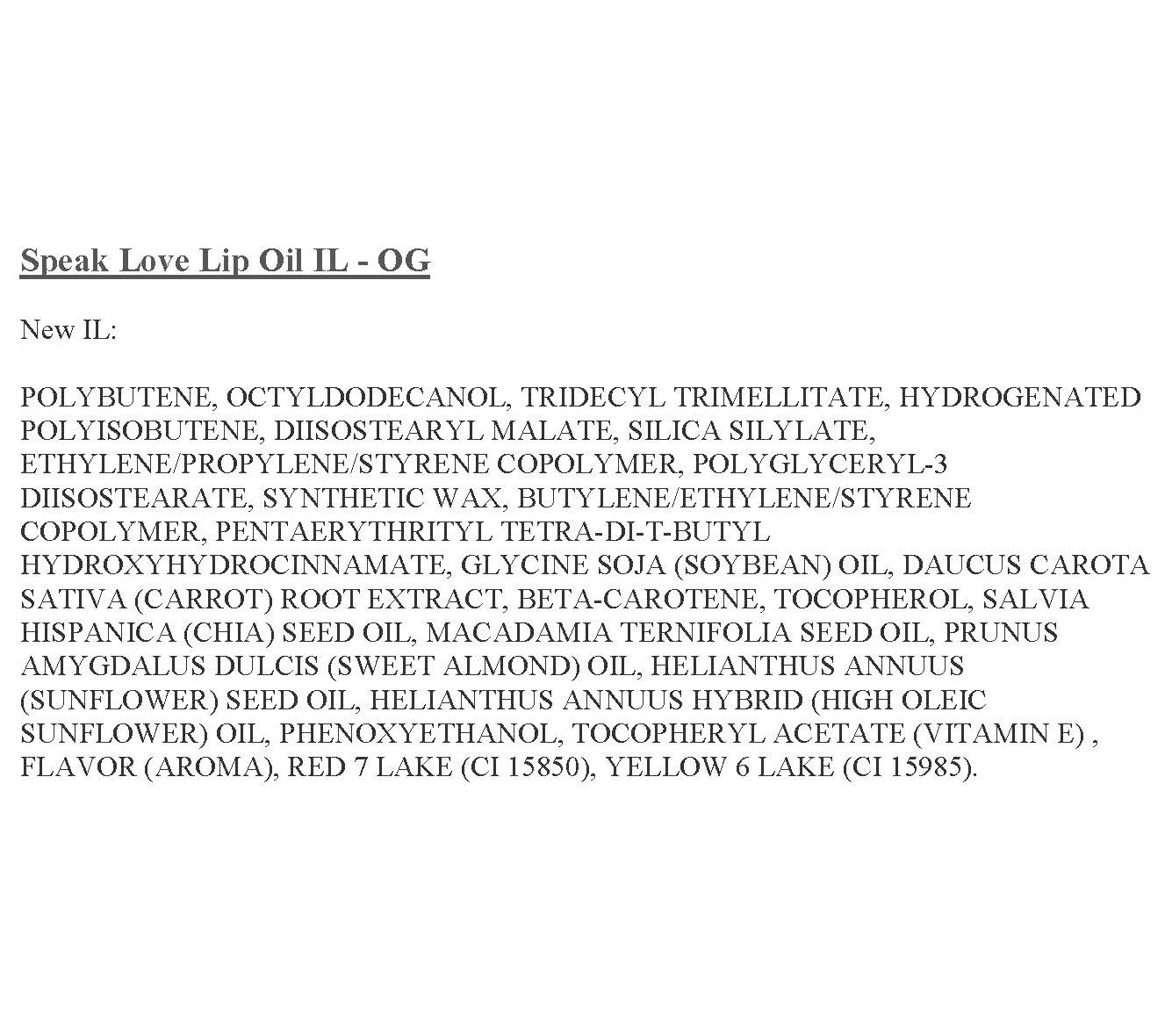 LYS Beauty Speak Love Glossy Lip Treatment Oil