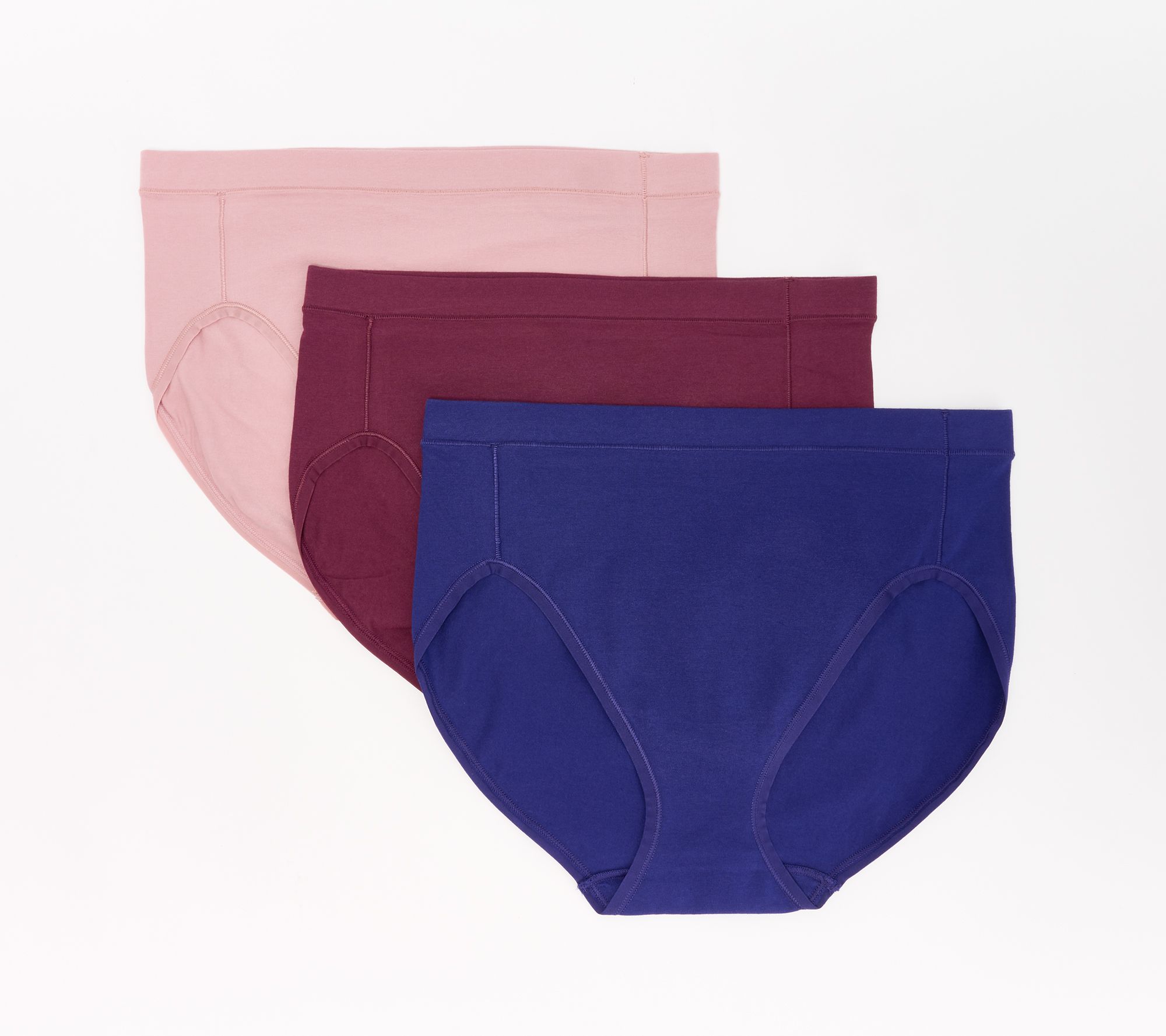Cuddl Duds Intimates Set of 3 Cotton Classic w/ Lace Brief 