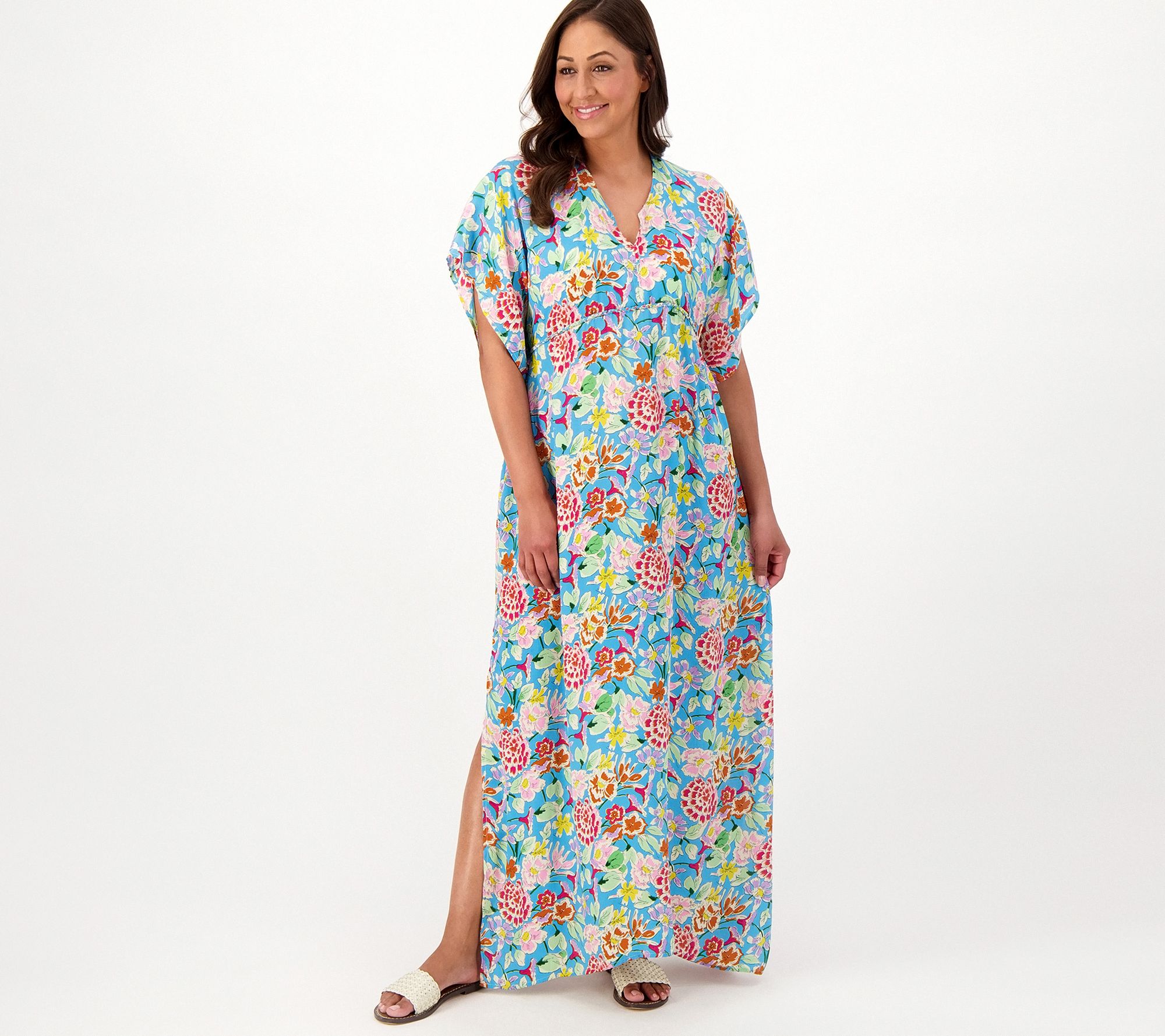 As Is Tolani Collection Printed Maxi CaftanDress