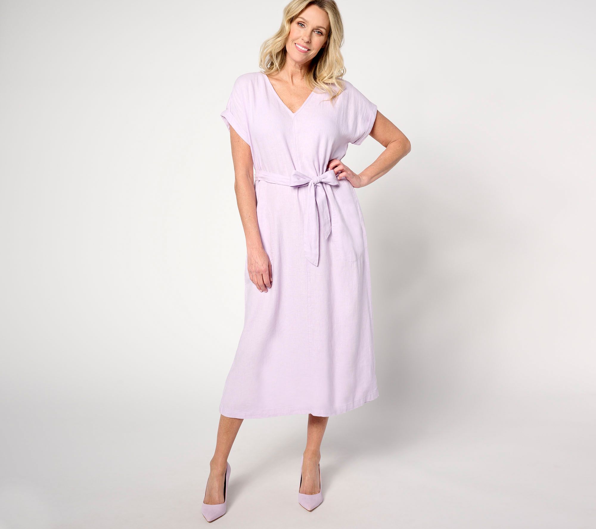 Studio Park x Leah Williams Petite Elevated Linen Dress
