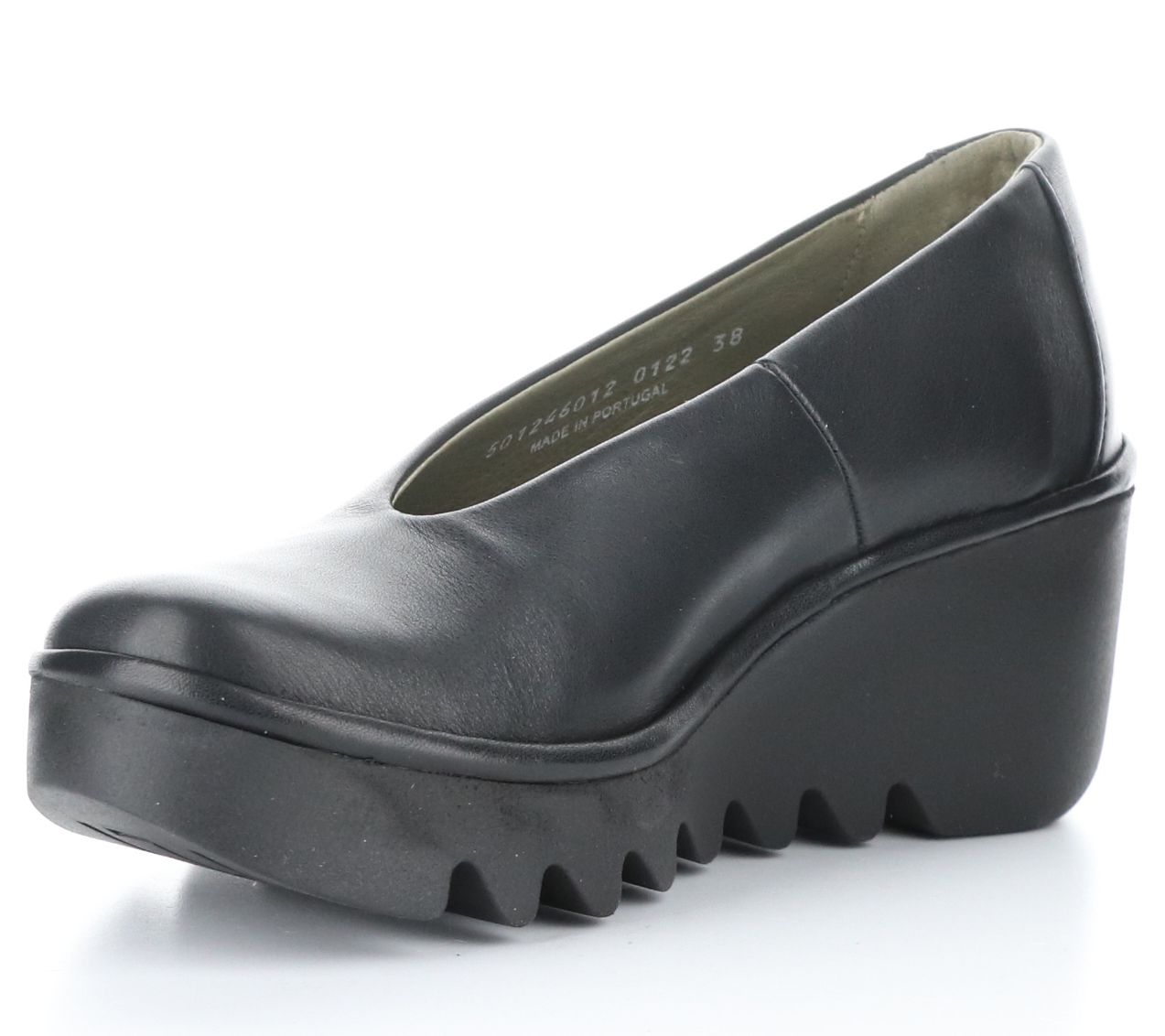 Fly London Leather Lug Wedges - Beso2 - QVC.com