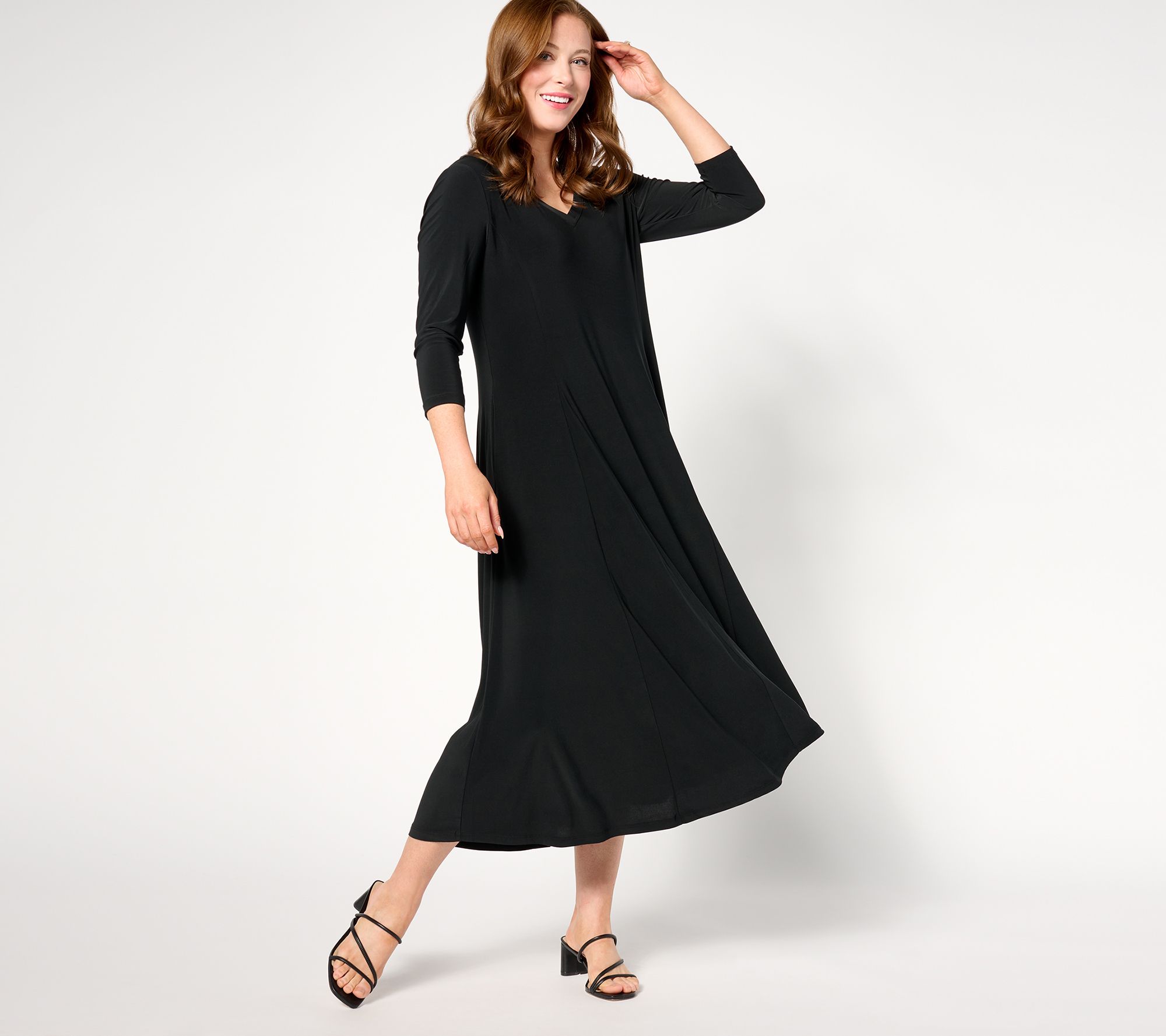 Attitudes by Renee Petite Como Jersey Godet Midi Dress