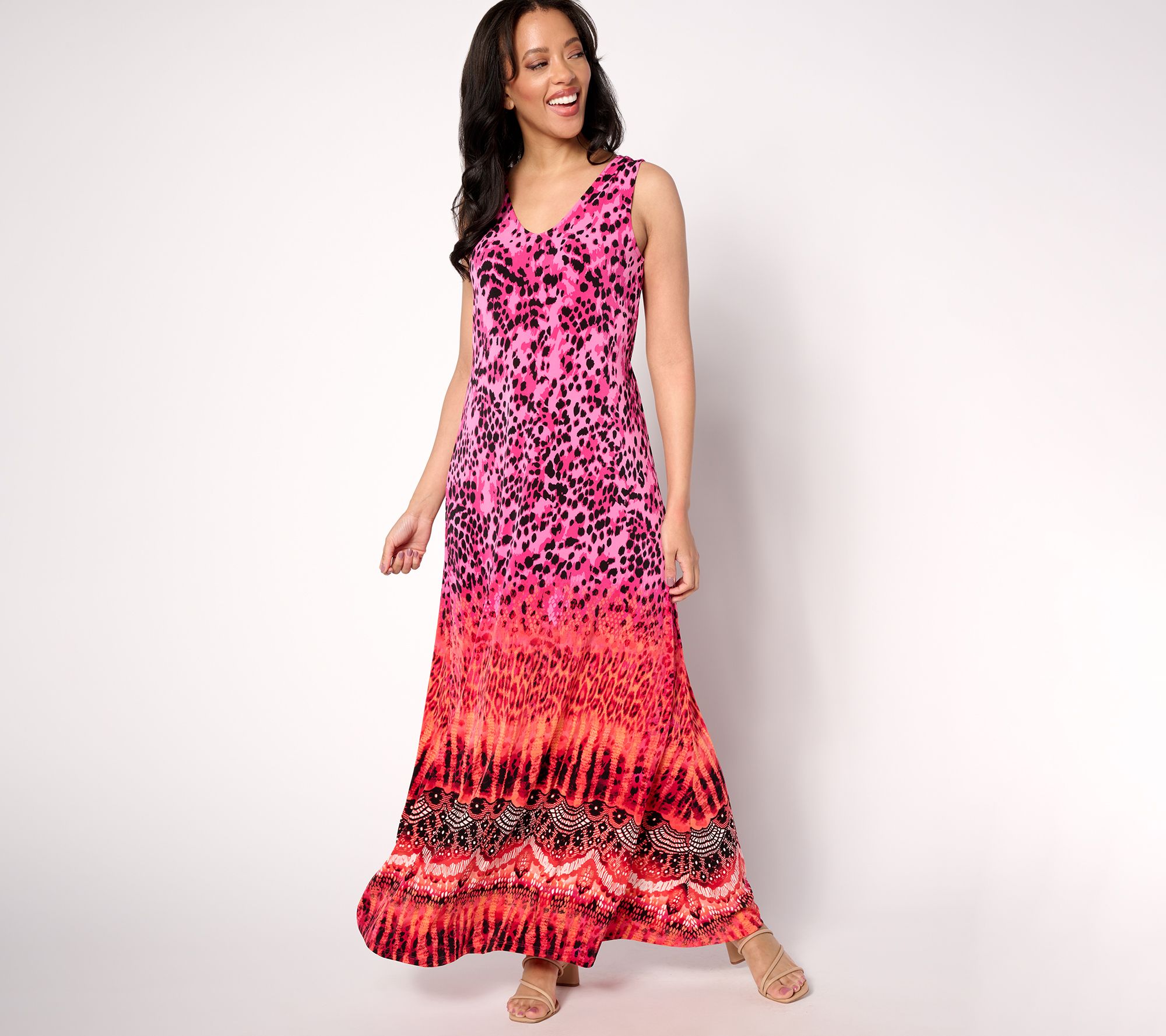 Attitudes by Renee Regular Como Jersey ILLUSION WAIST Maxi Dress