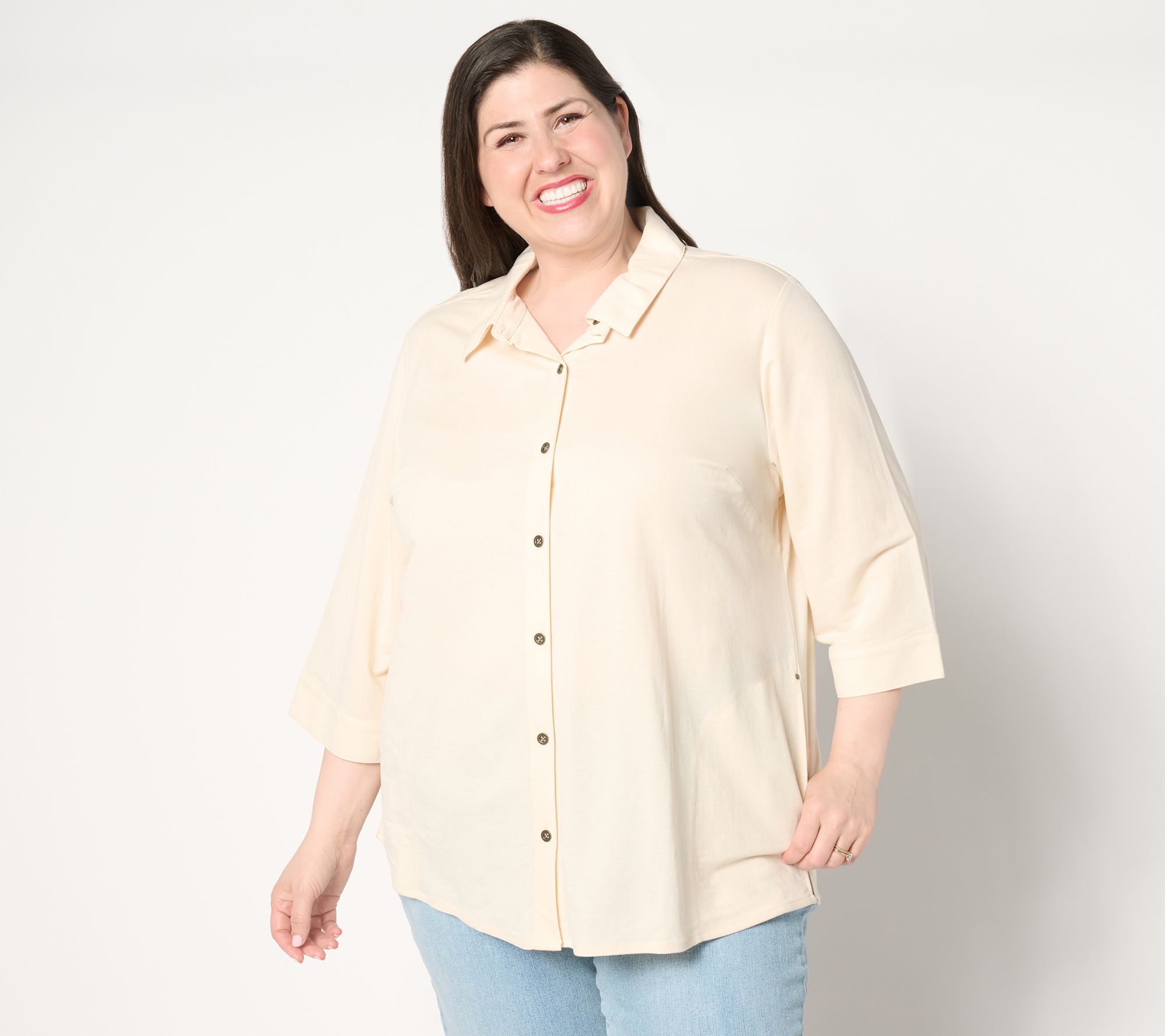 Sport Savvy Regular Button Front Tunic with Pockets