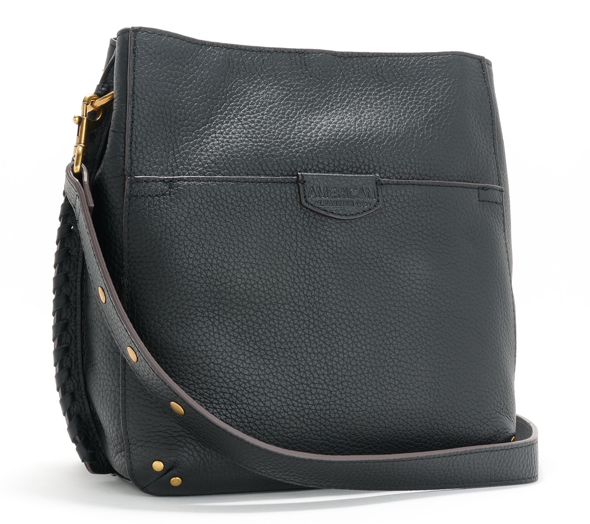 American Leather Co. Pebble Leather Triple Entry Luca Crossbody
