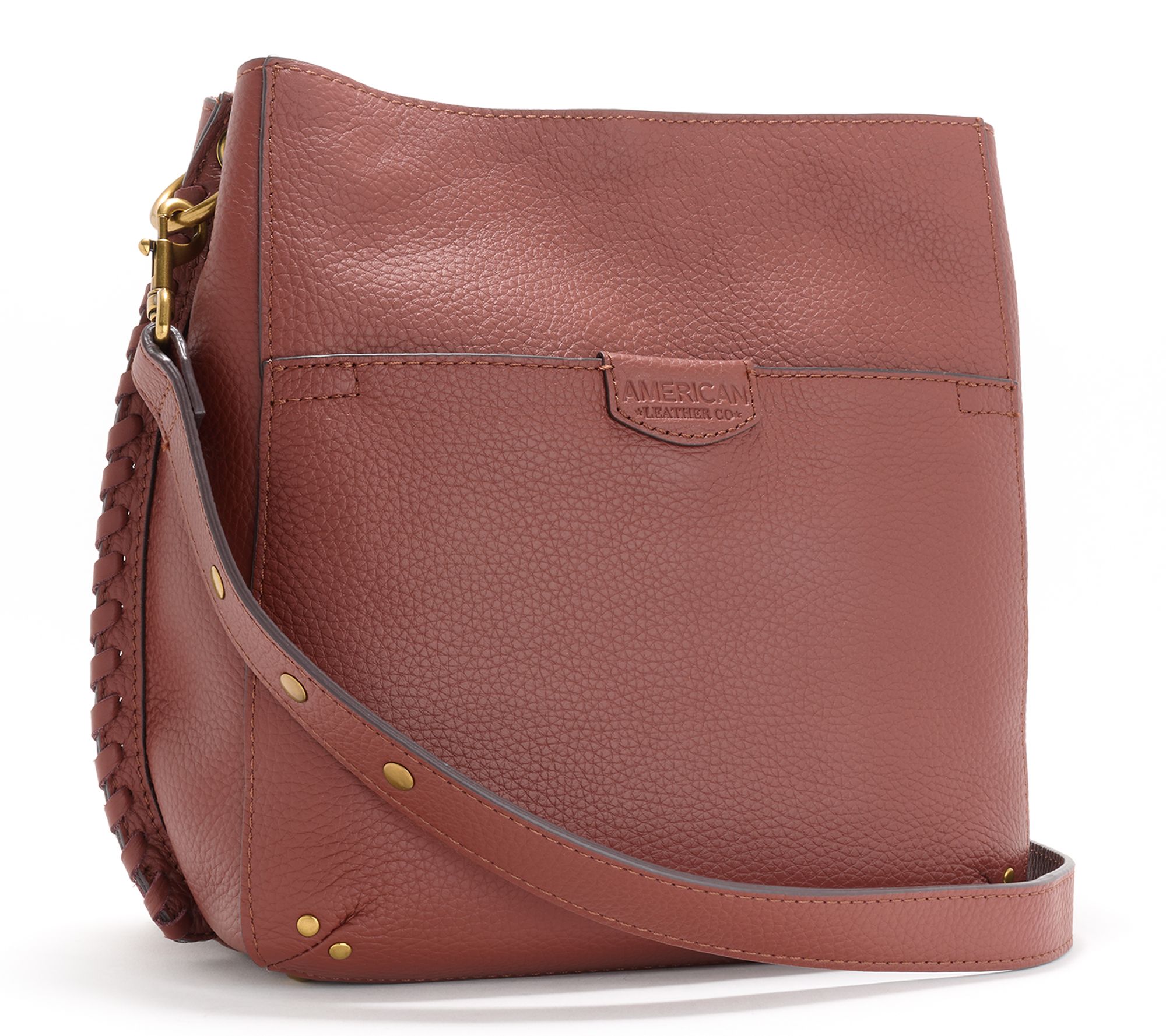 American Leather Co. Pebble Leather Triple Entry Luca Crossbody