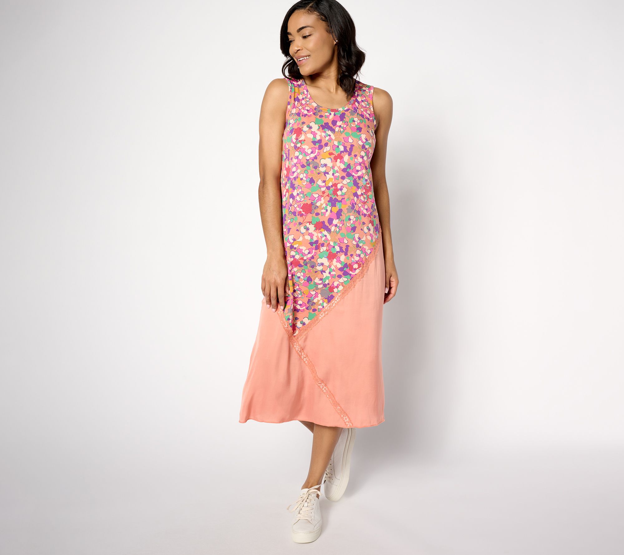 "As Is" LOGO by Lori Goldstein Regular Mix Media Patchwork Dress