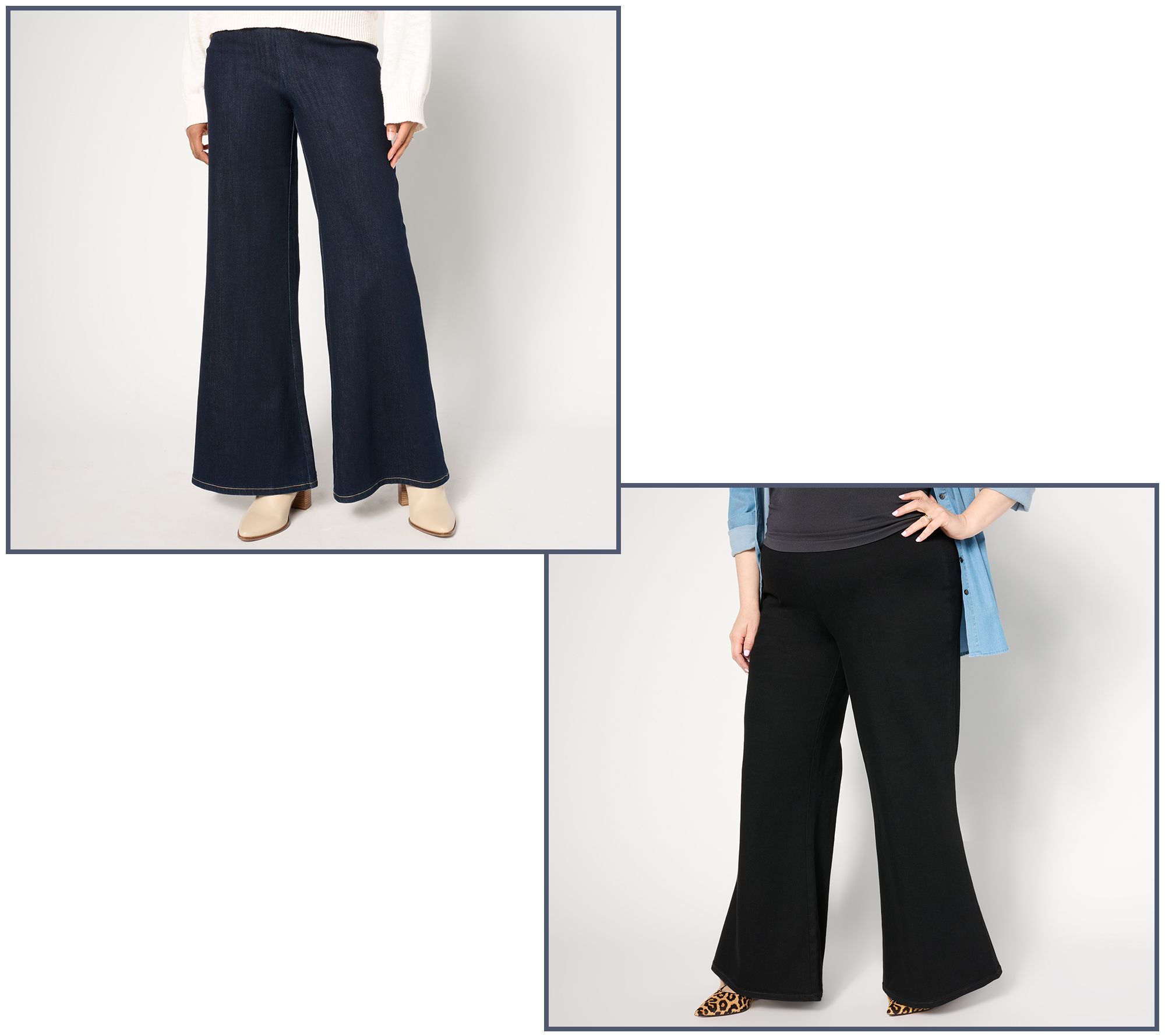 Peace Love World Authentic Denim Pull On Wide Leg Jeans QVC