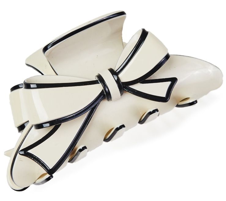 Violet and Brooks Two-Tone Bow Acetate Hair Claw Clip