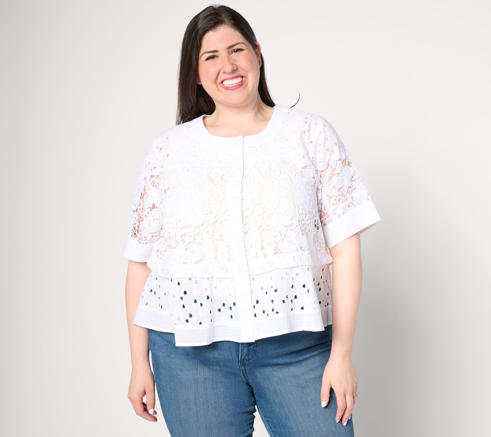 "As Is" Dennis Basso Mixed Media Lace Swing Topper