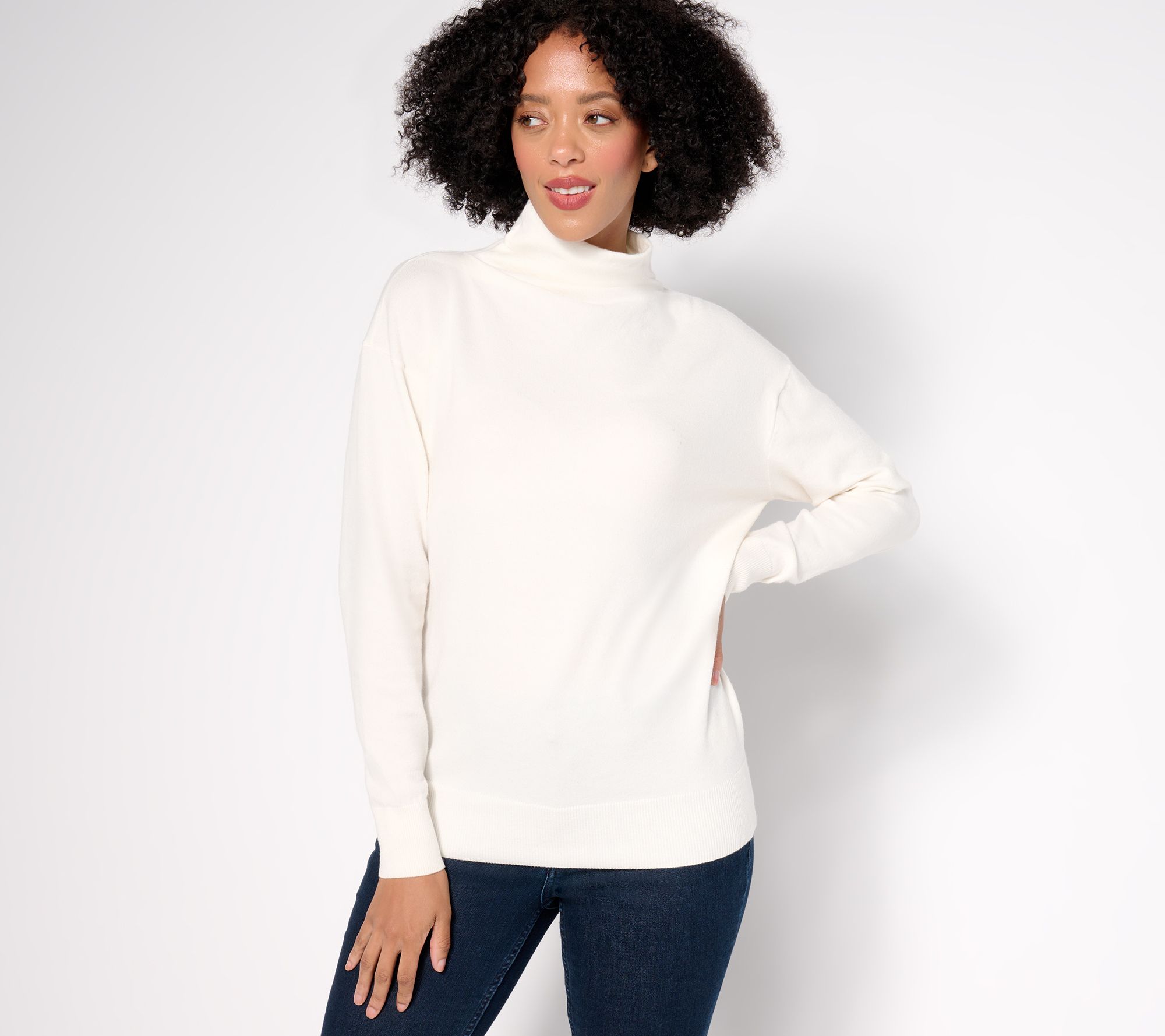 BEAUTIFUL by Lawrence Zarian Gathered Turtleneck Sweater