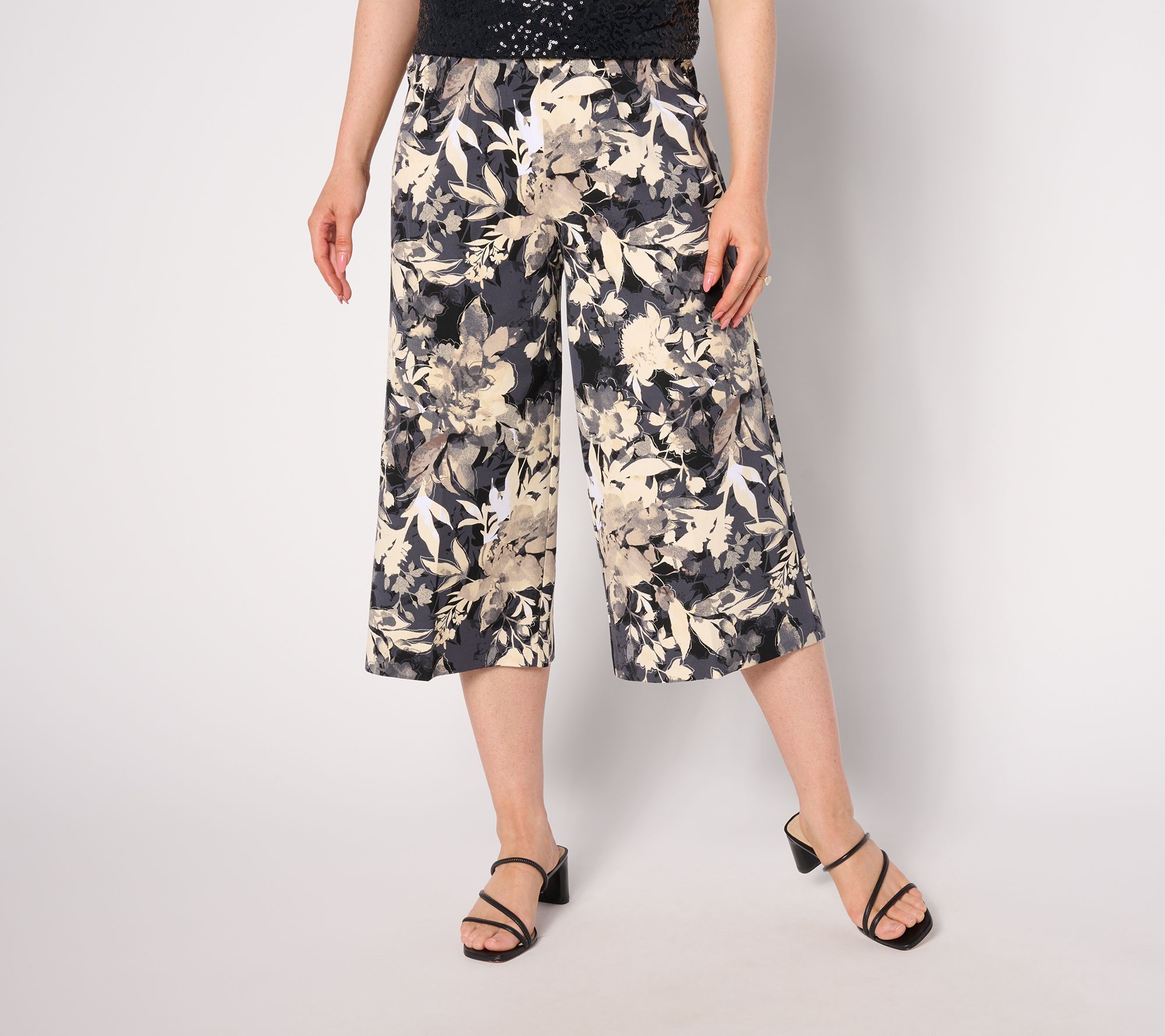 "As Is" Isaac Mizrahi Live! Tall 24/7 Stretch Wide Leg Capri Pants