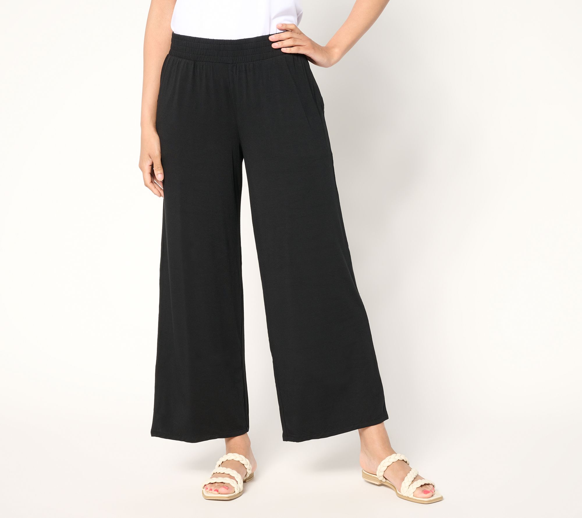 Susan Graver Soleil Petite Knit Printed Ankle Pant