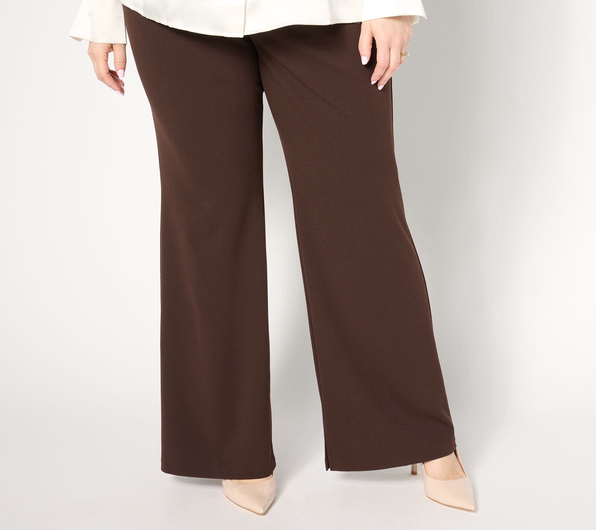 "As Is" Dennis Basso Regular Luxe Crepe Pull On Bootcut Pant