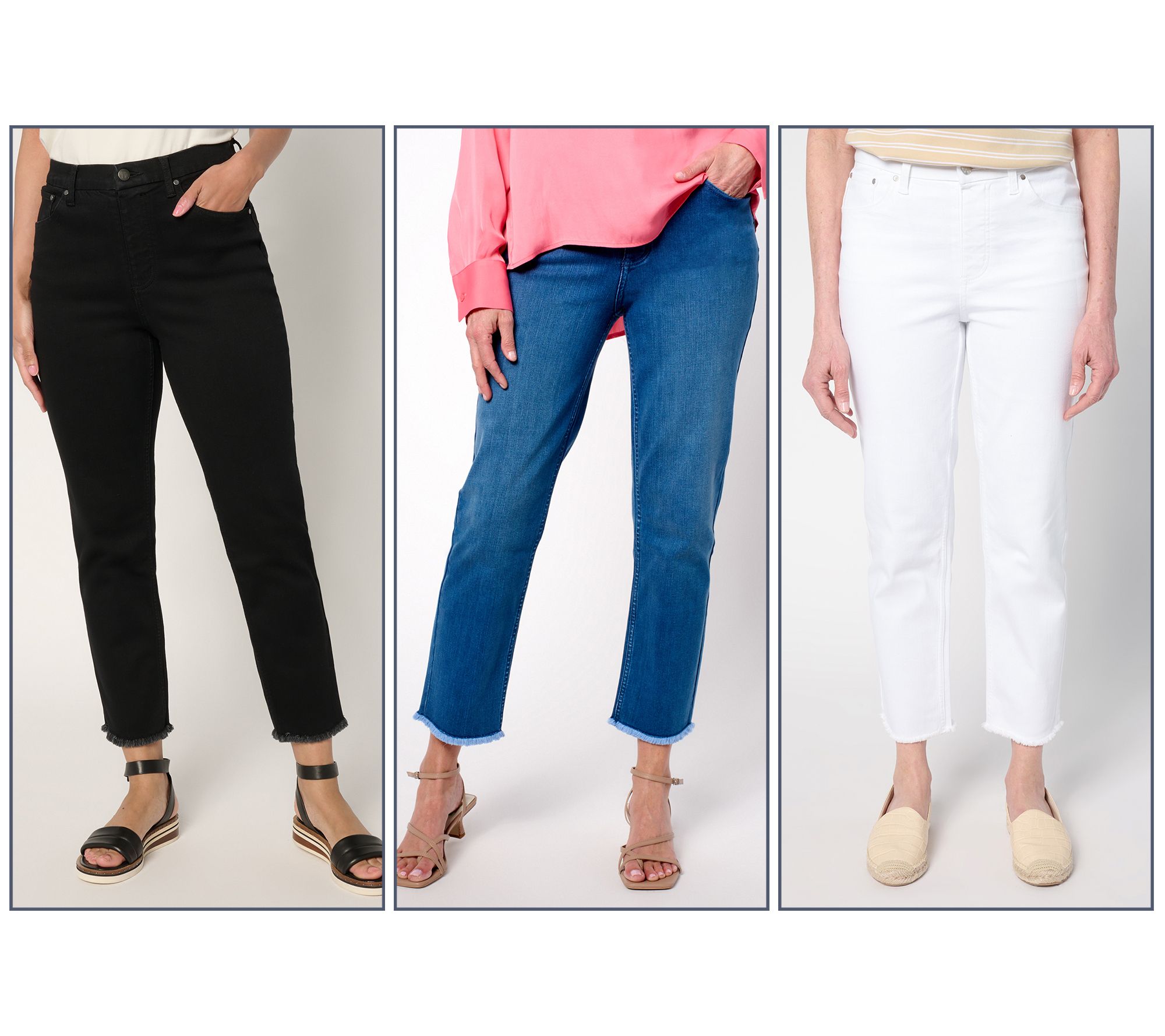 Women with Control Contour Curves Slim Leg Crop Jeans