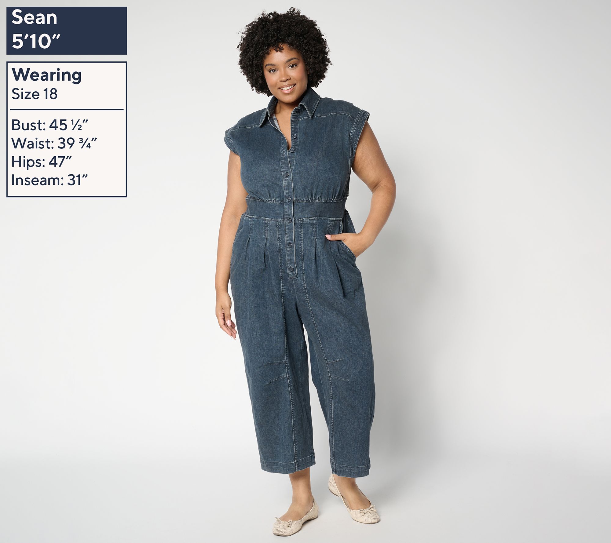 Me by Jennie Garth Regular Ankle Length Denim Jumpsuit - QVC.com