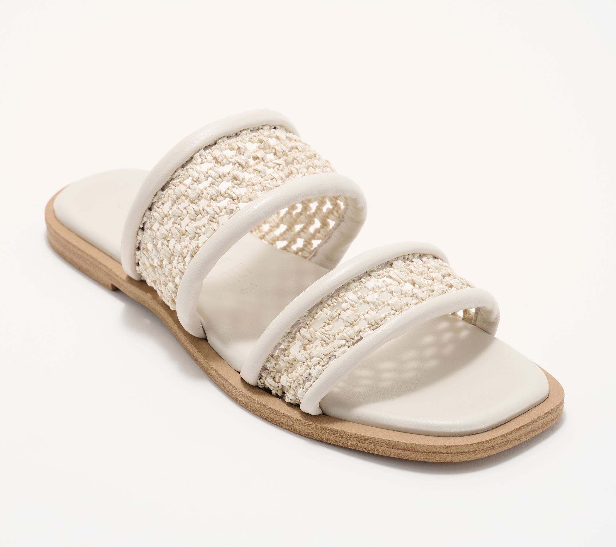 Seychelles Crotchet and Leather Padded Slide Sandals- Water Lily