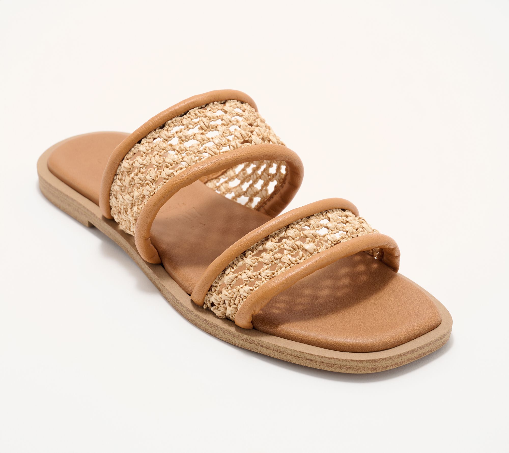 Seychelles Crotchet and Leather Padded Slide Sandals- Water Lily