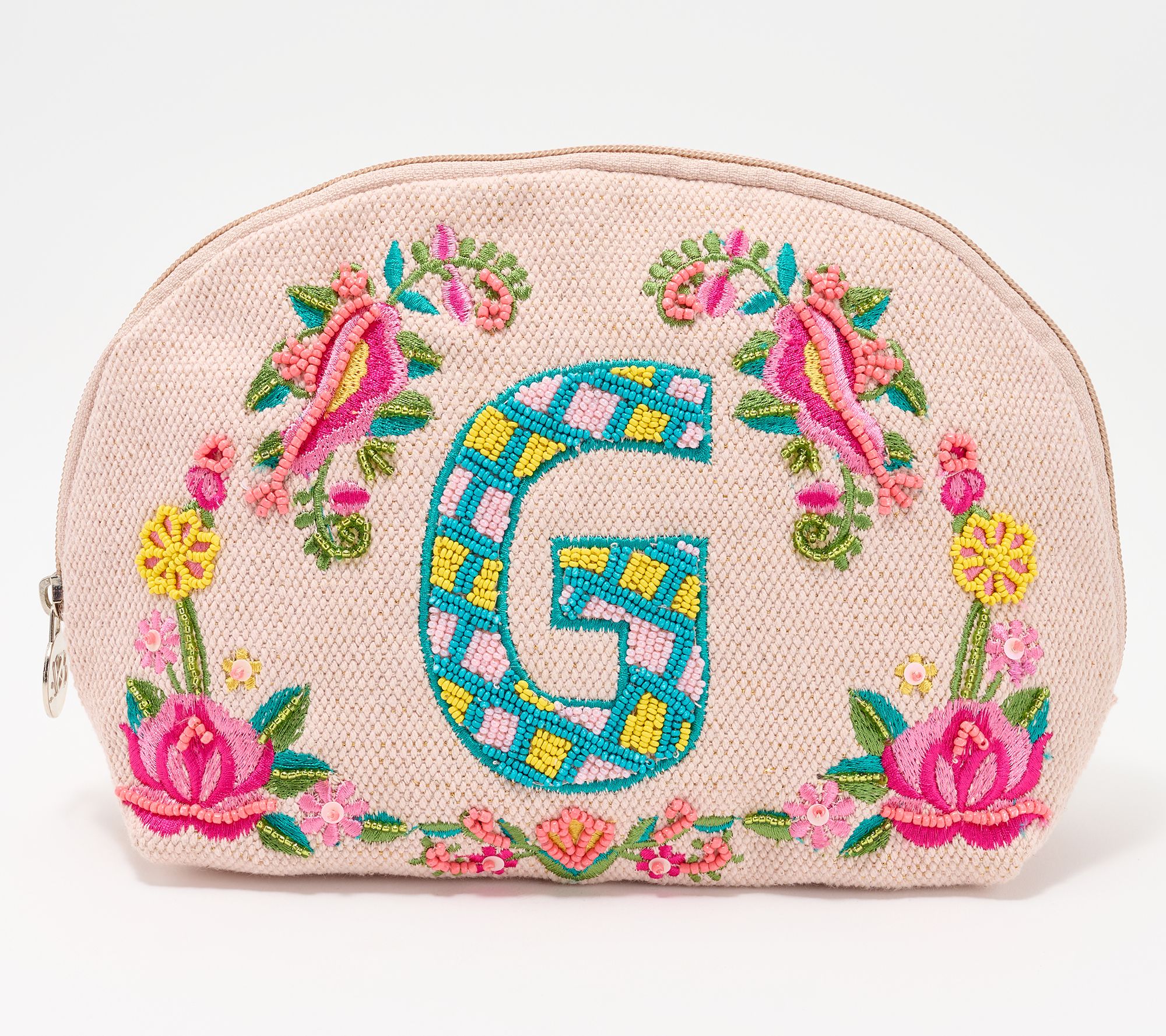 America & Beyond Embellished & Beaded Initial Pouch