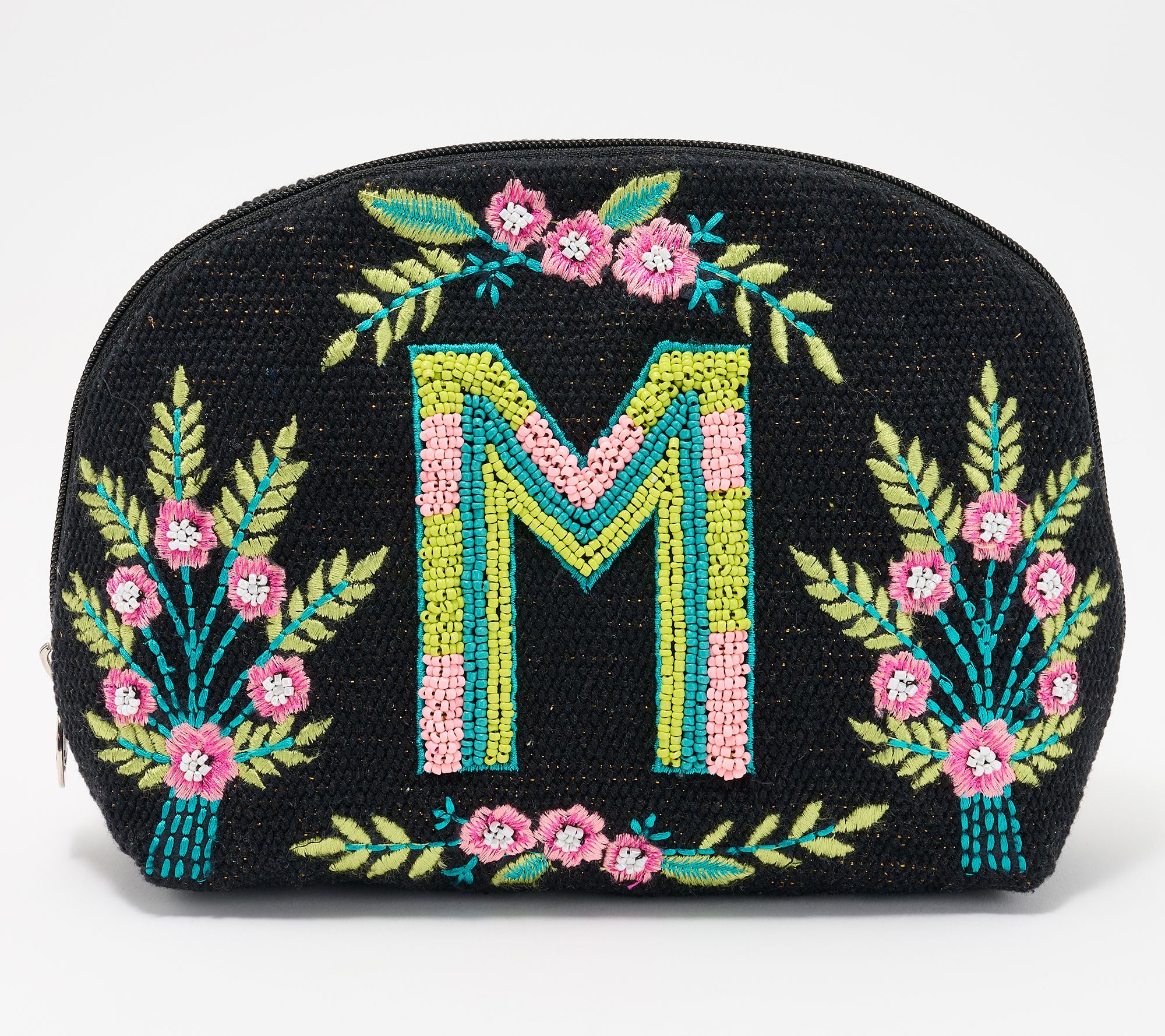 America & Beyond Embellished & Beaded Initial Pouch