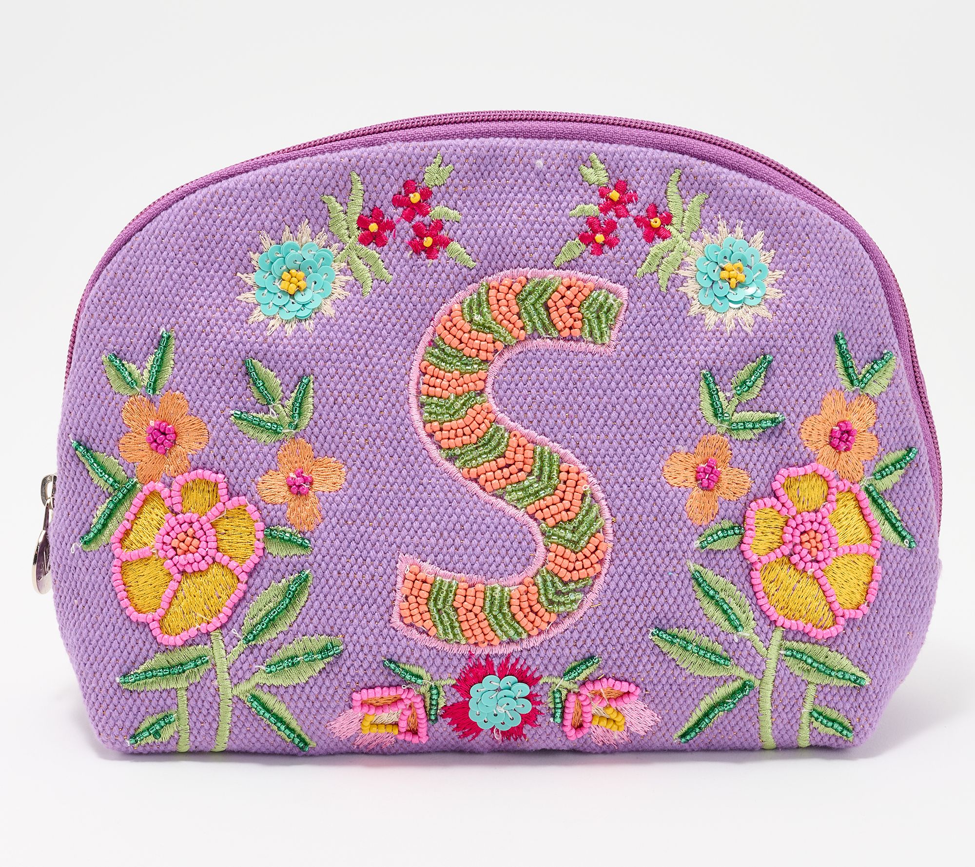 America & Beyond Embellished & Beaded Initial Pouch