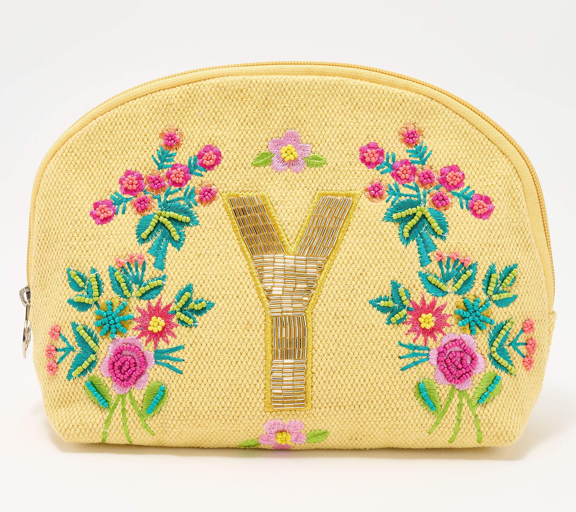 America & Beyond Embellished & Beaded Initial Pouch
