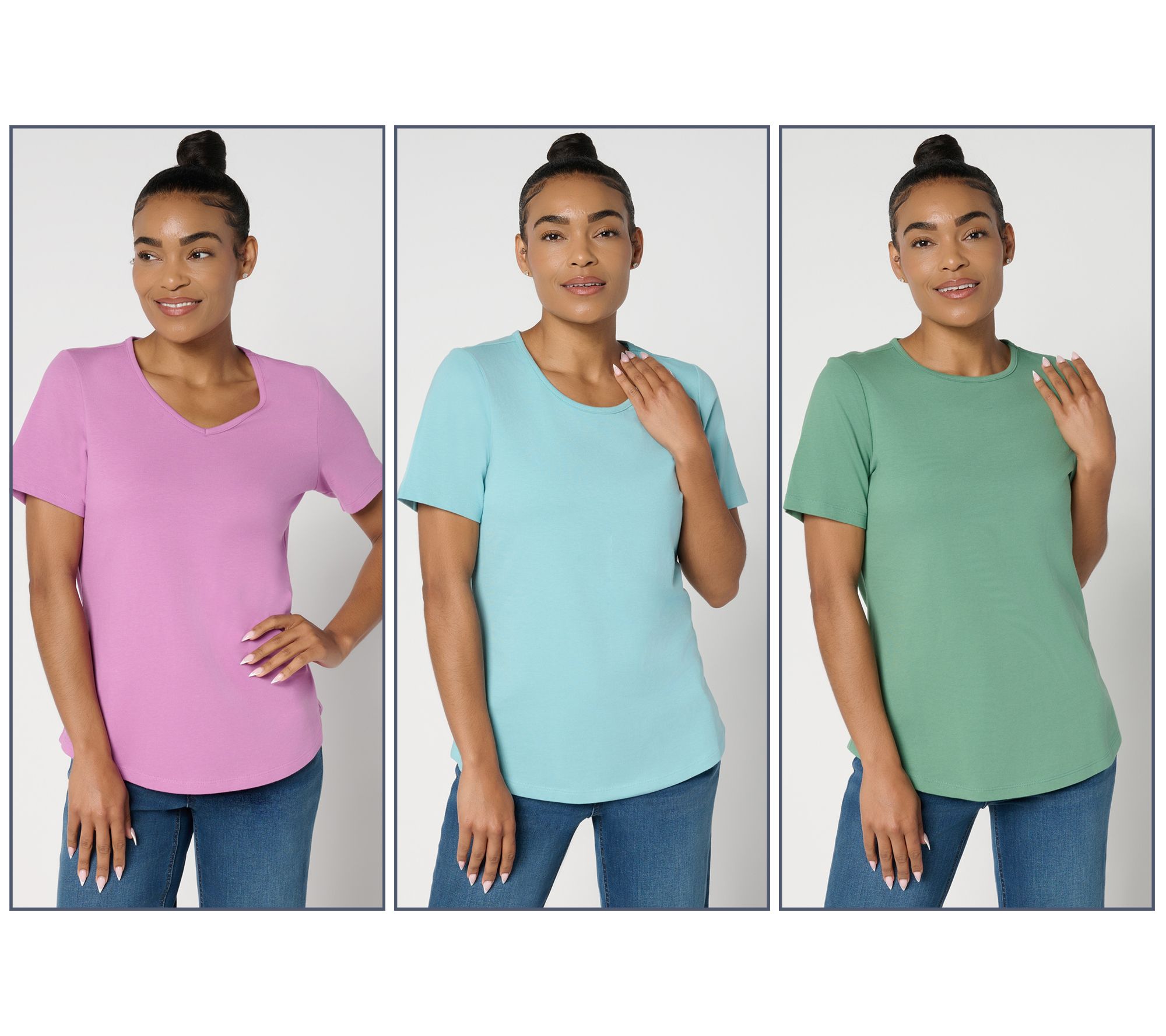 Denim & Co. Essentials Perfect Jersey Variety 3-Pack Short