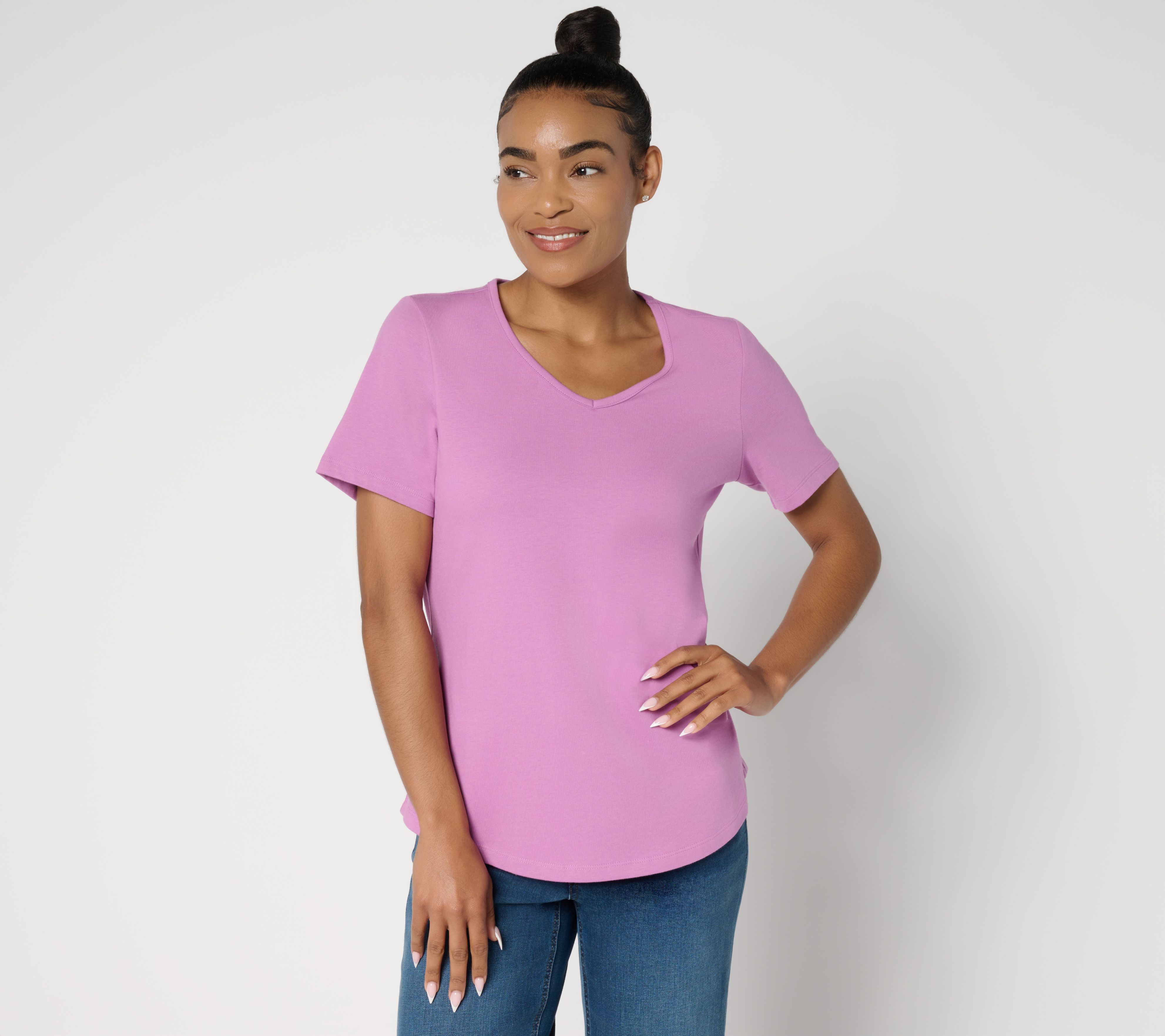 Denim & Co. Essentials Perfect Jersey Variety 3-Pack Short Slv Tops