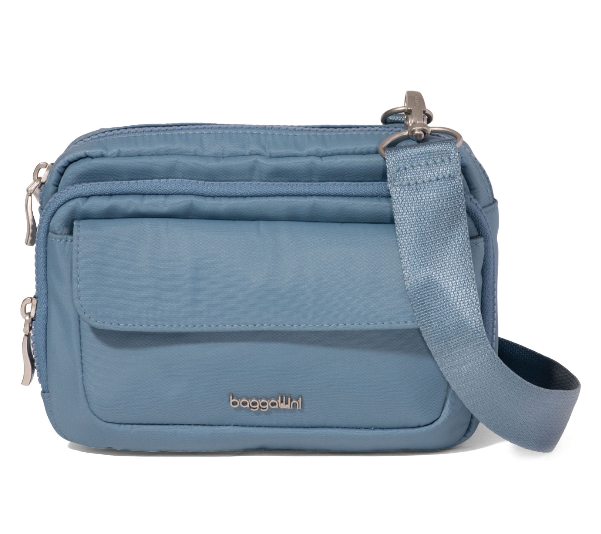 Baggallini Modern Double Zip Crossbody w/ Built-In RFID Wallet