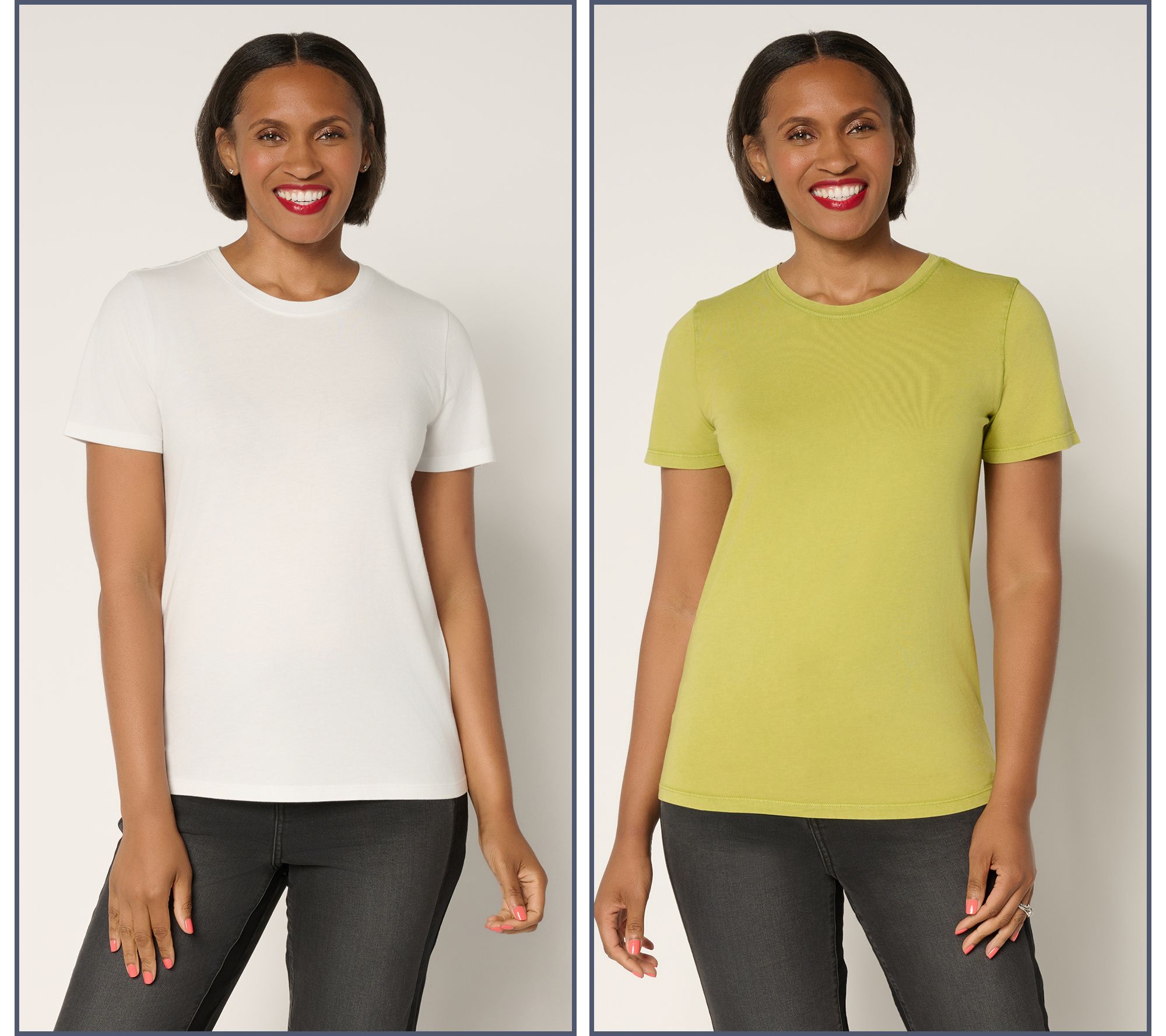 LOGO Principles by Lori Goldstein 2-Pack Knit Tees