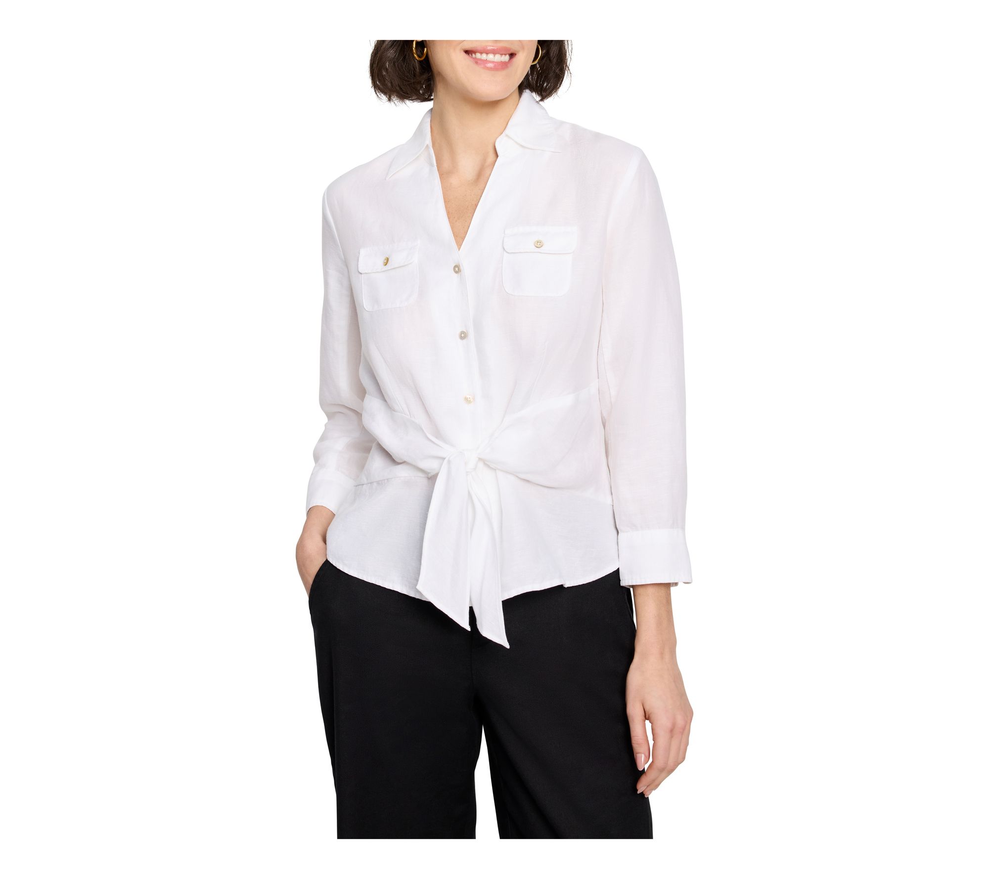NIC+ZOE Iconic Tie Front Shirt