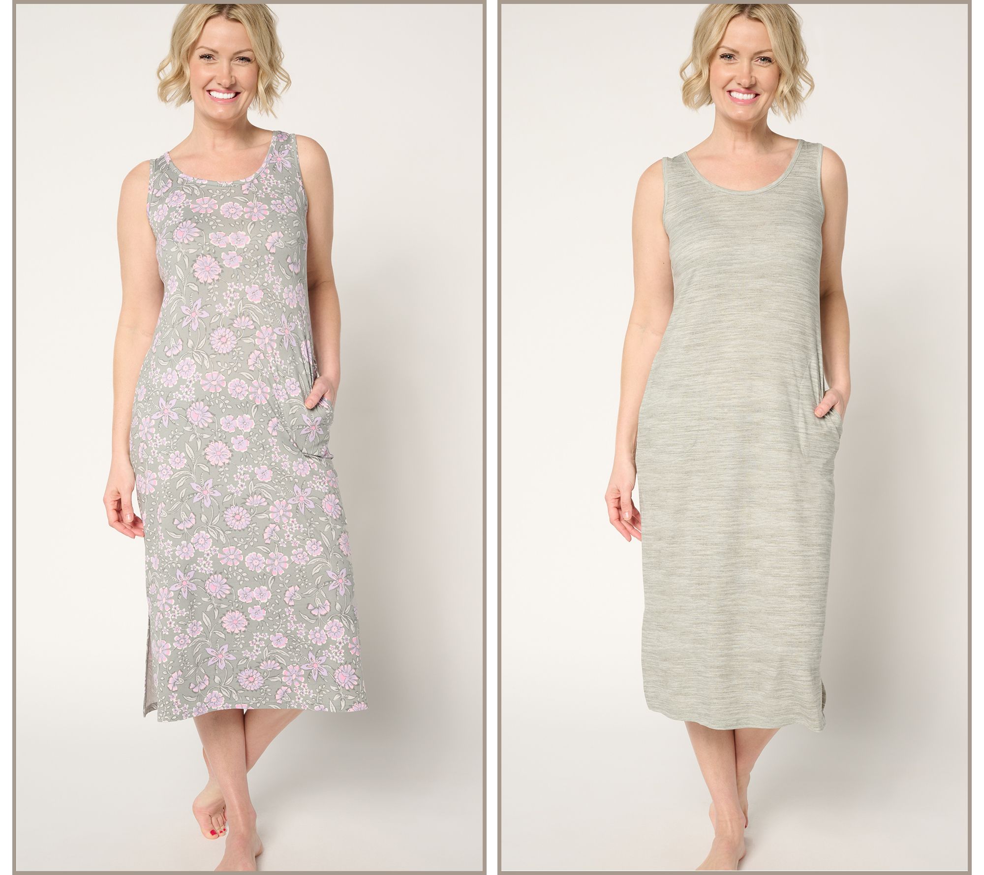 "As Is" MUK LUKS Cloud Knit Set of 2 Midi Dresses