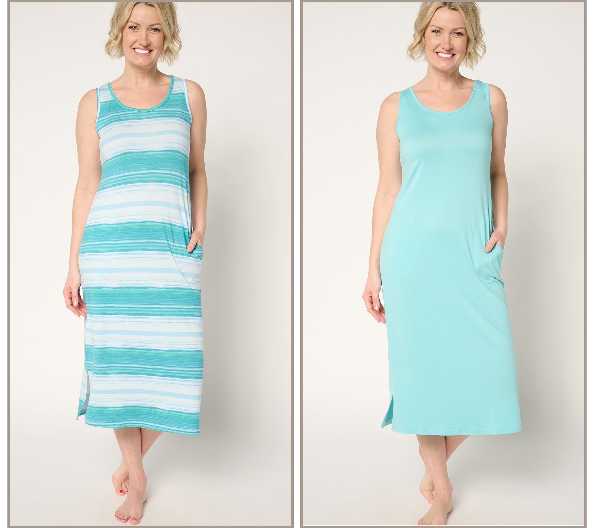 "As Is" MUK LUKS Cloud Knit Set of 2 Midi Dresses