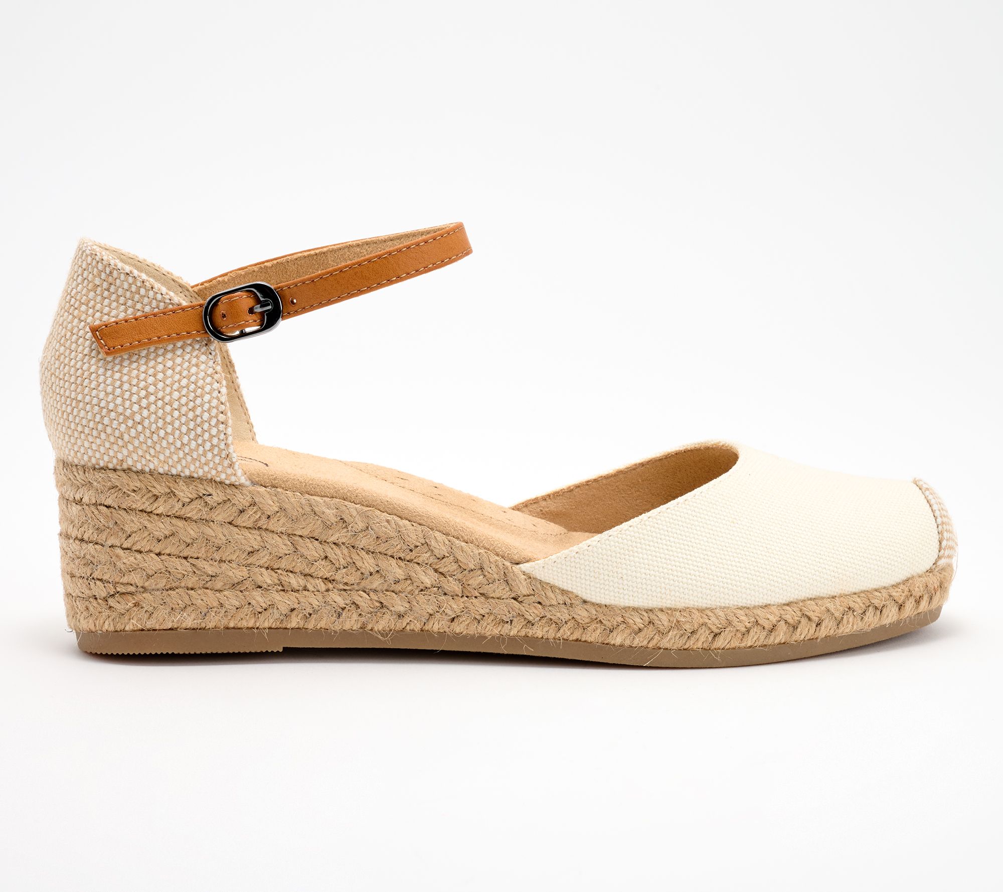White Mountain Adjustable Espadrille Wedges - Maintain - QVC.com