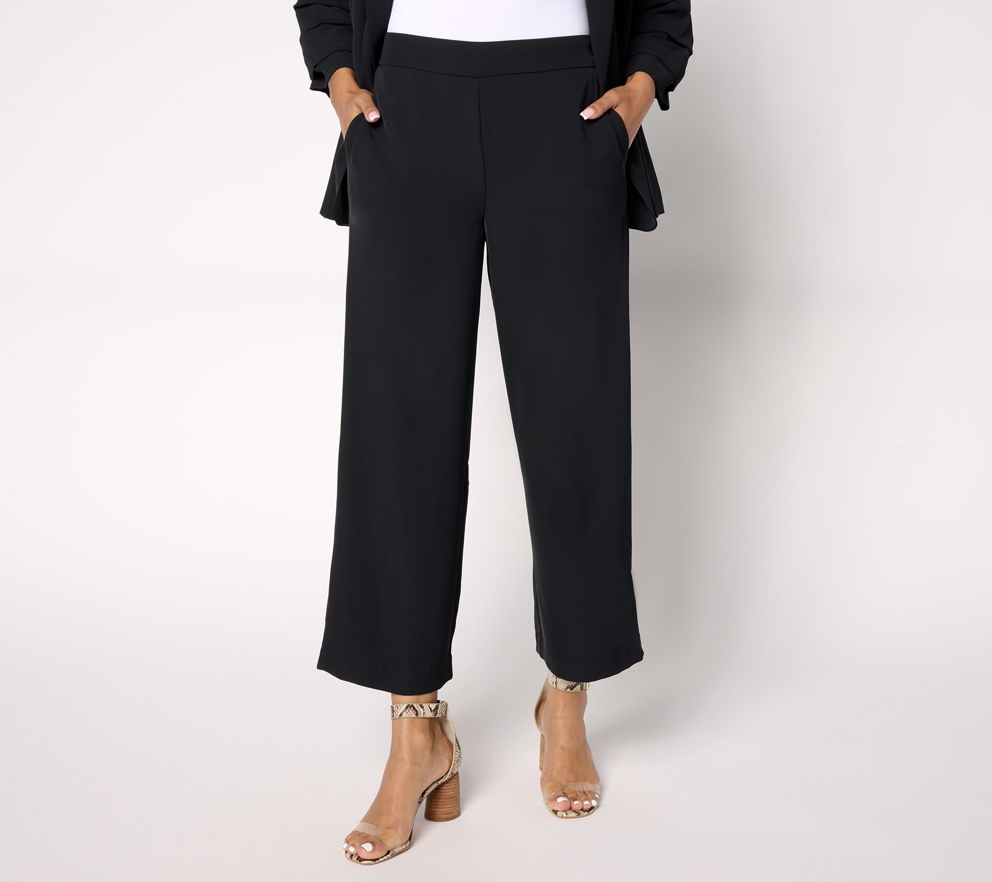 "As Is" nicole by Nicole Miller Regular Cropped Pull On Stretch Pant