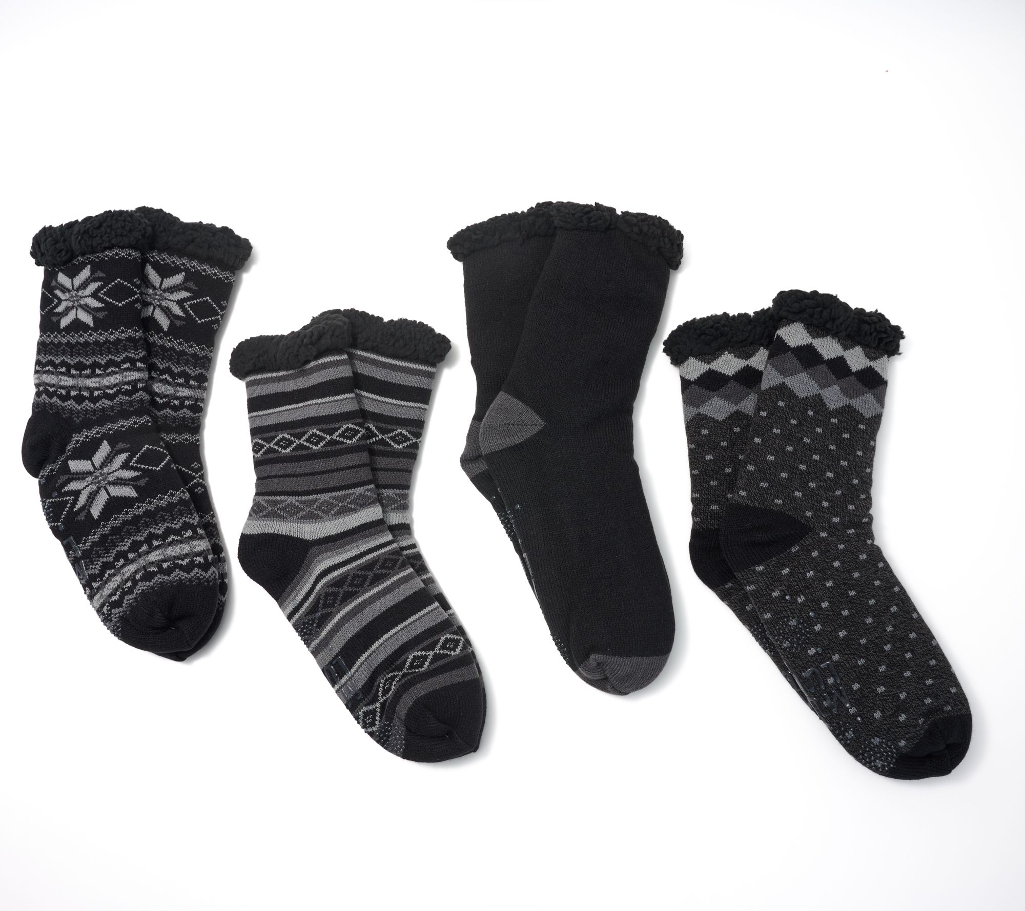 MUK LUKS Set of 4 Pair Men's Shea Butter Infused Cabin Socks