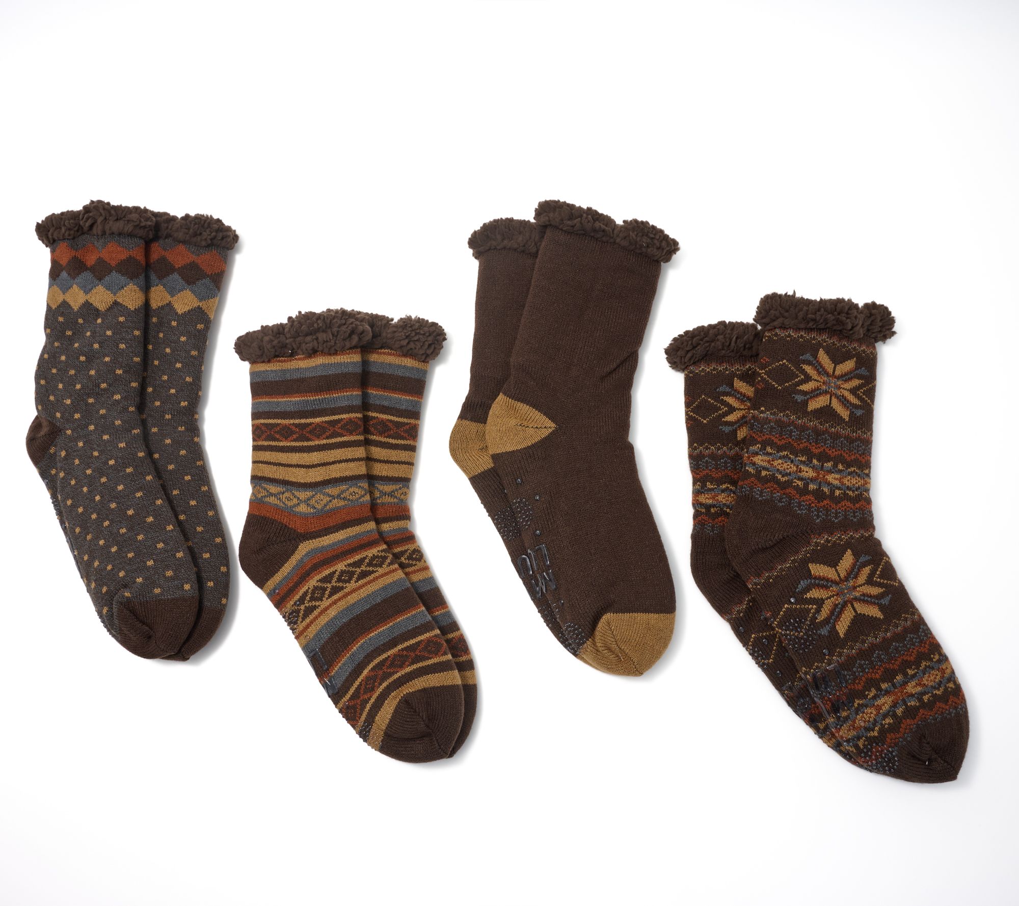 MUK LUKS Set of 4 Pair Men's Shea Butter Infused Cabin Socks