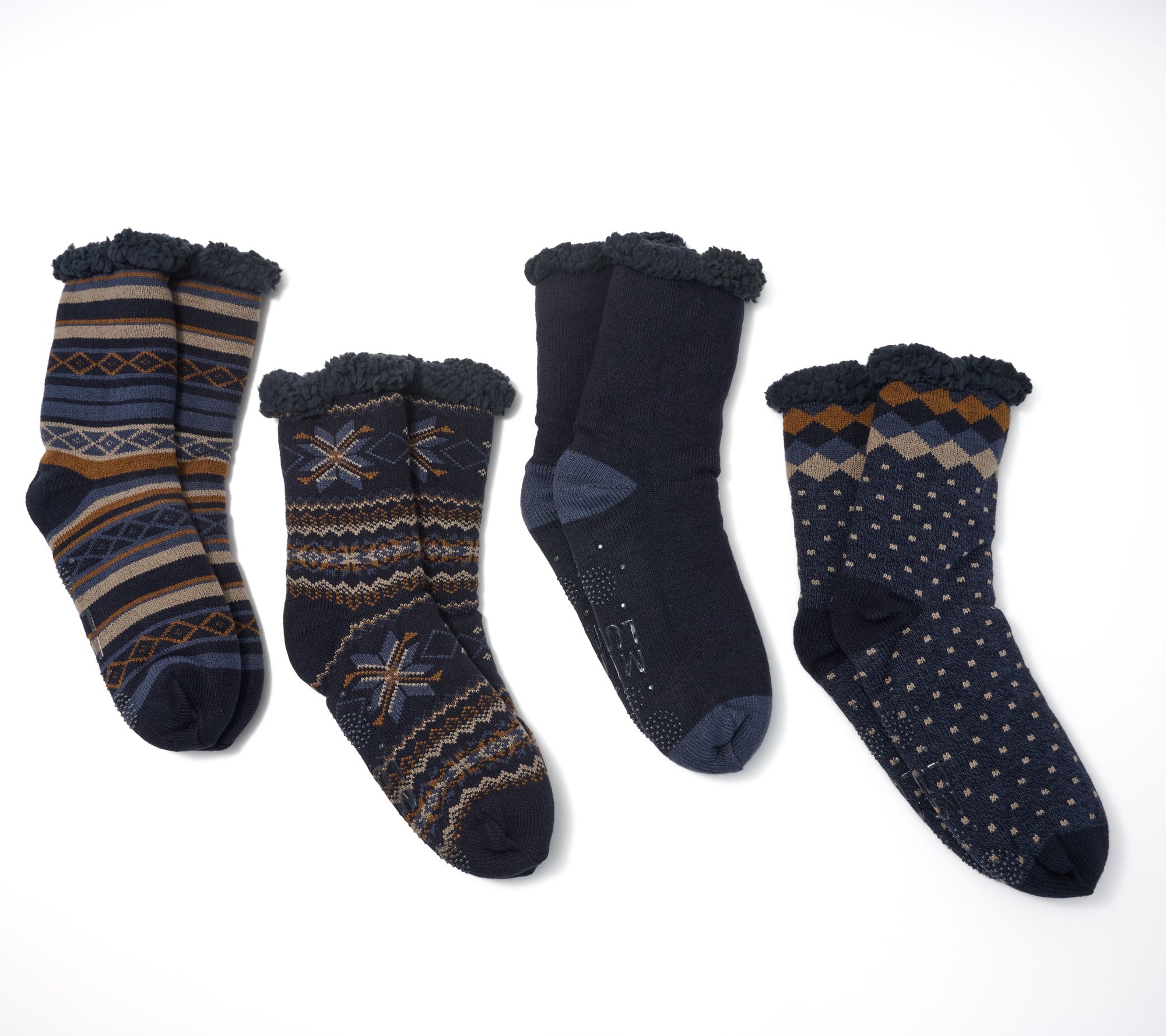 MUK LUKS Set of 4 Pair Men's Shea Butter Infused Cabin Socks