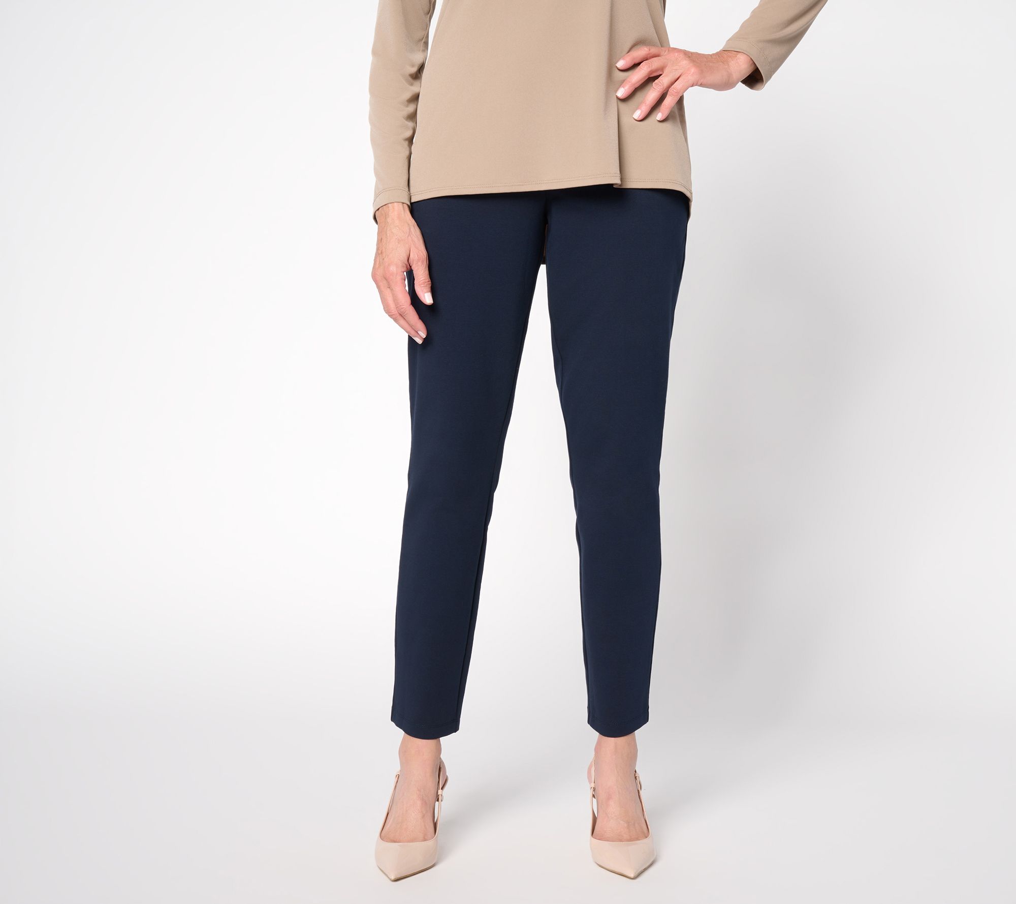Susan Graver Weekend Regular Premium Stretch Slim Leg Ankle Pants